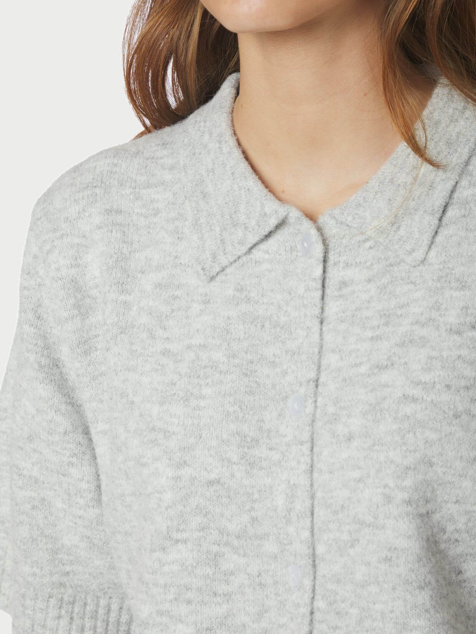 Cunna Knit Blouse - Light Grey Melange
