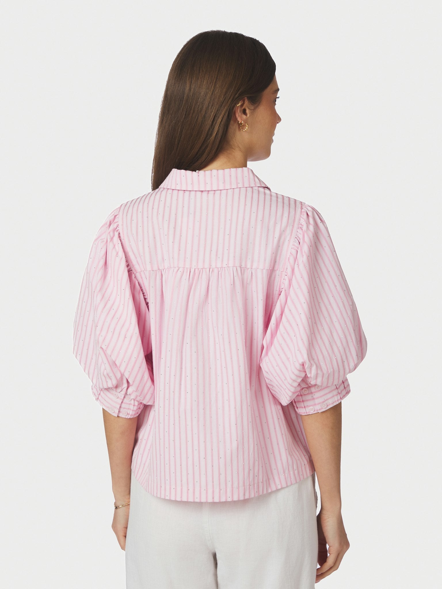 Etta Soft Stripe Stone Shirt - Light Pink