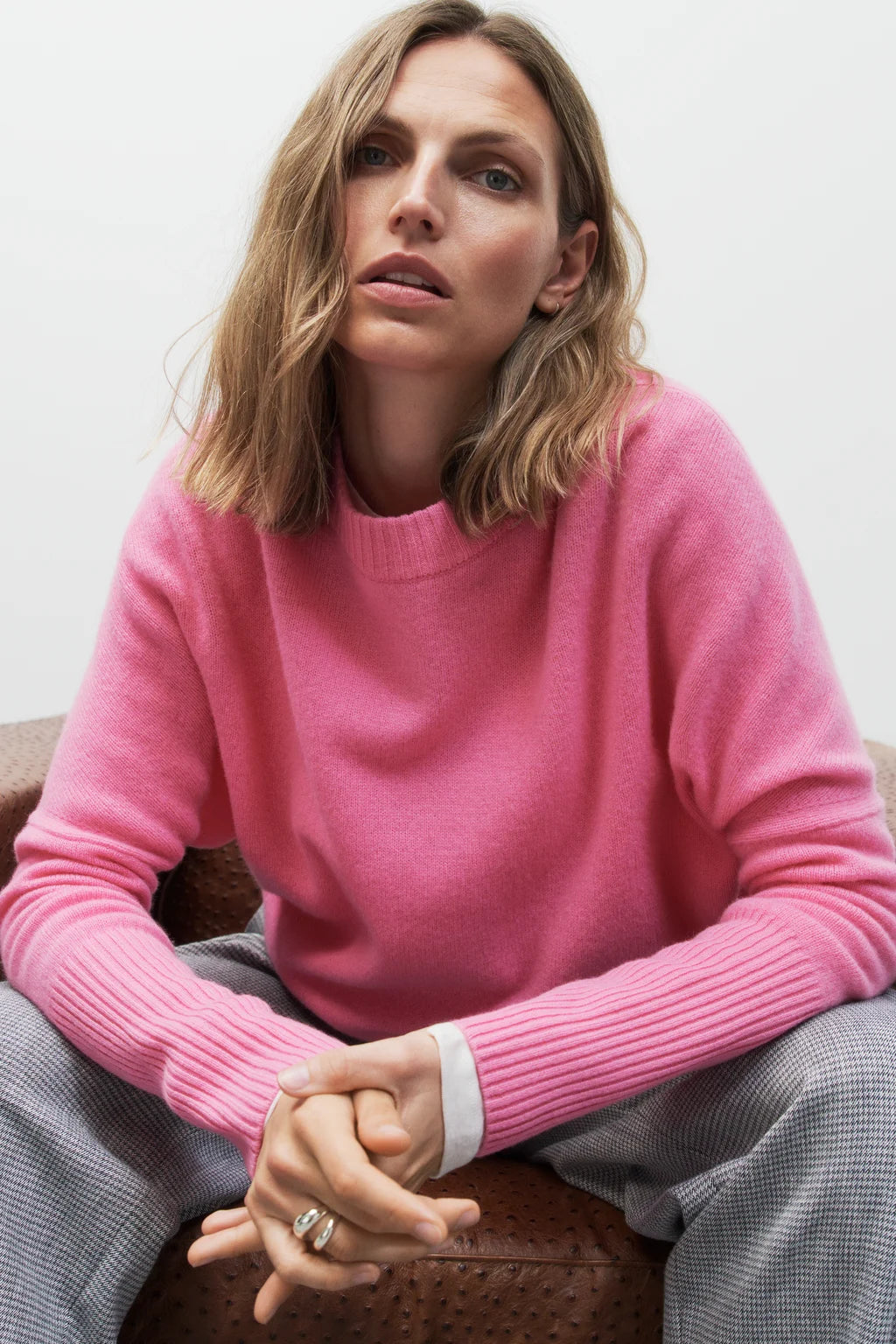 Crew Neck Cropped - Flamingo Pink