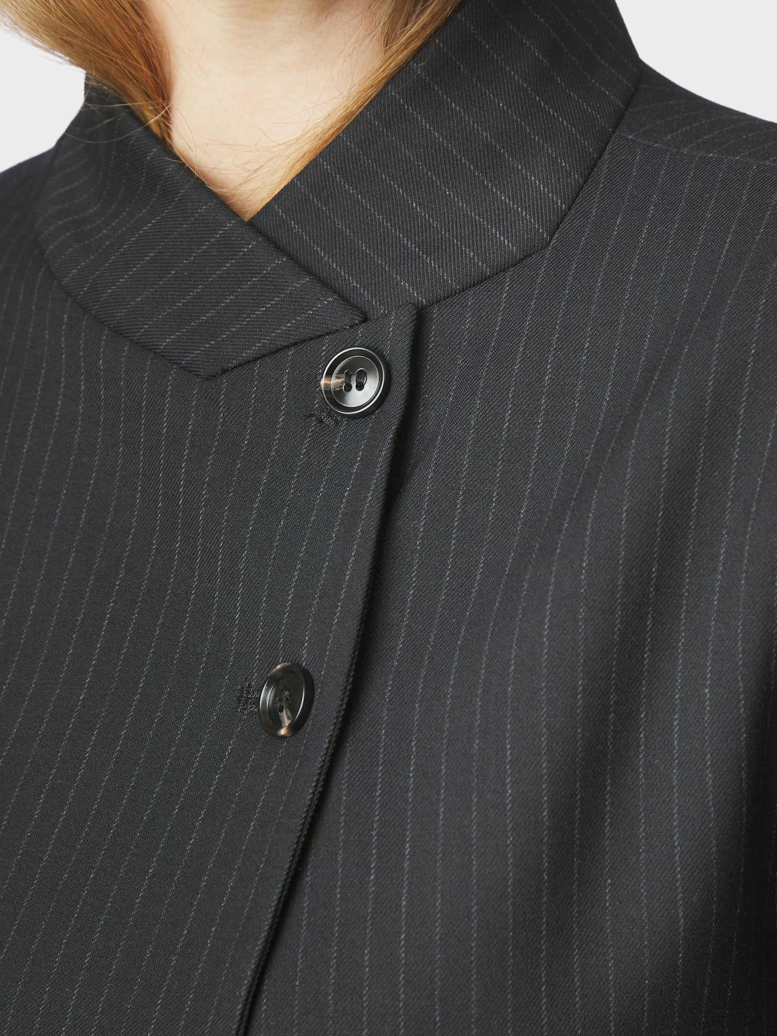 Tiria Slim Pinstripe Blazer - Dark Navy