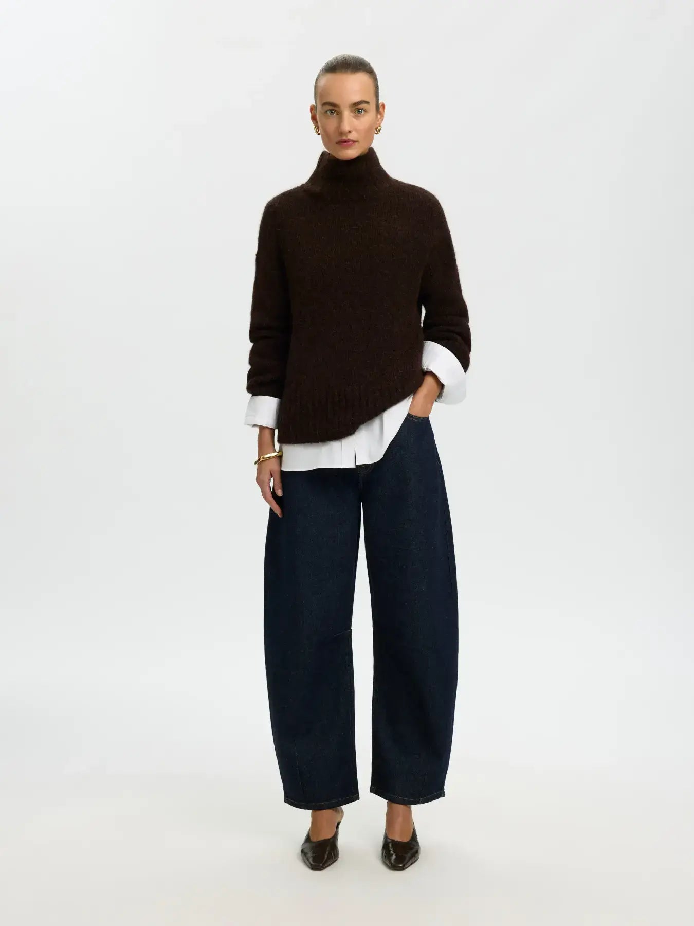 SLFGabriella LS Knit High Neck - Delicioso Mel.