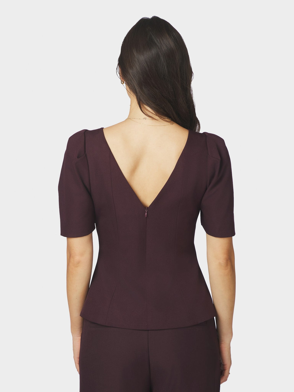 Mellisana Structure Blouse - Chocolate Plum