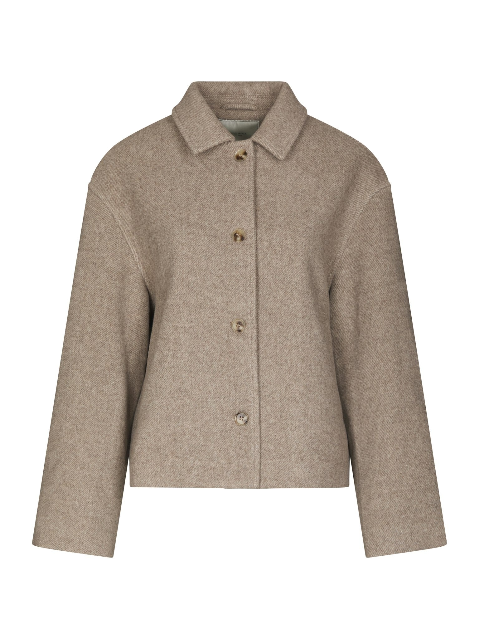 Hamra Herringbone Twill Jacket - Beige Melange