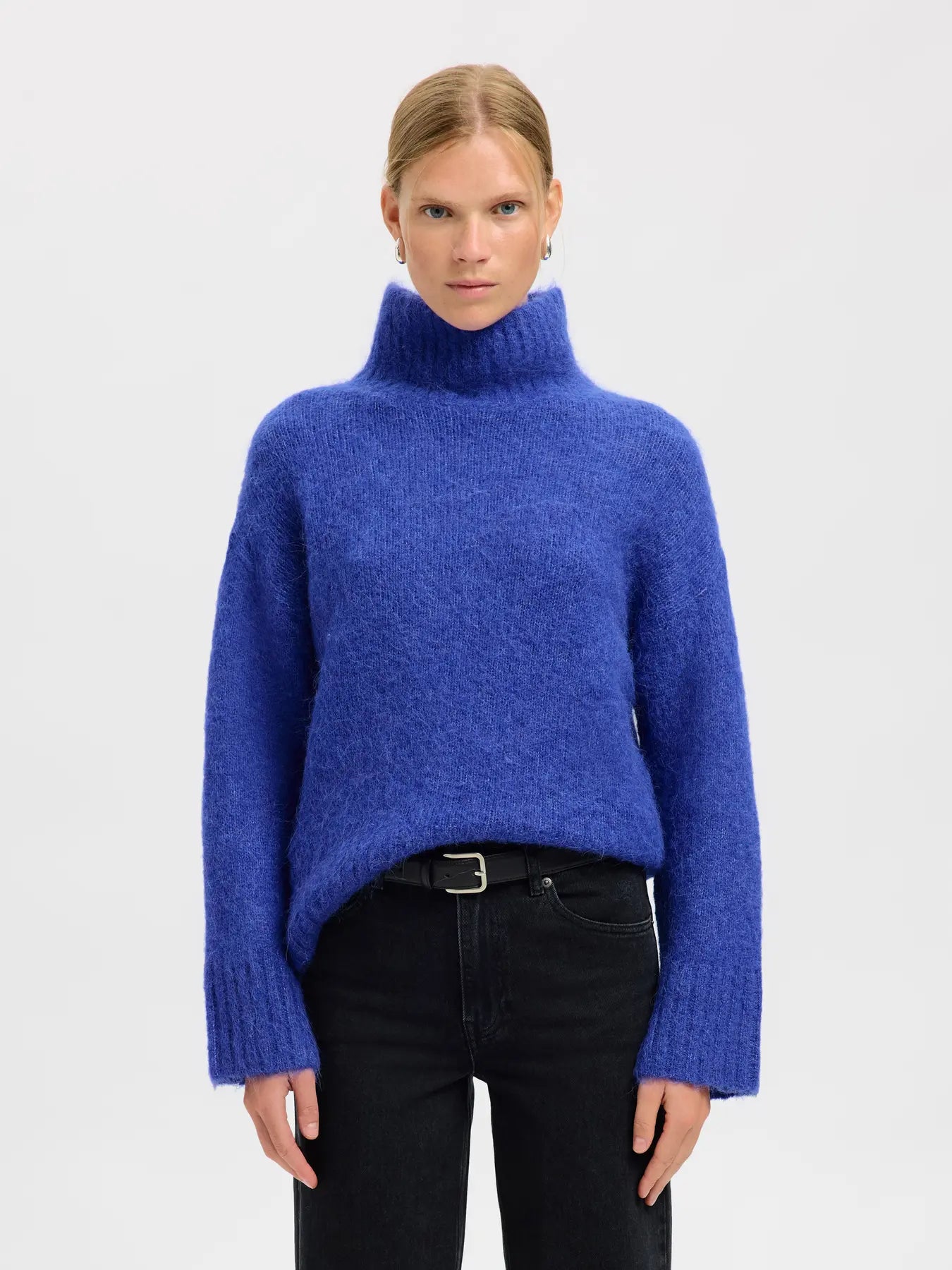 SLFgabriella LS Knit High Neck - Dazzling Blue
