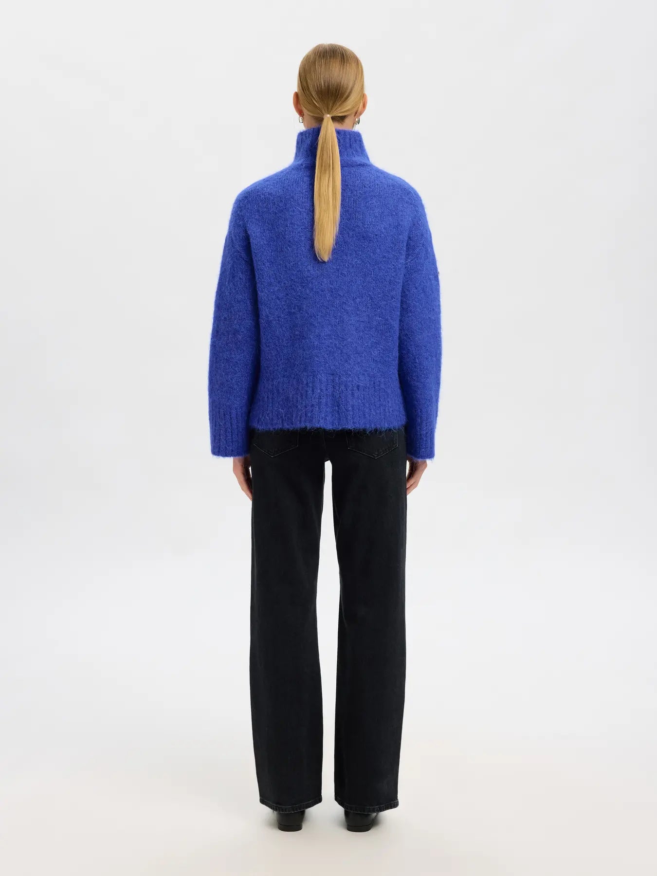 SLFgabriella LS Knit High Neck - Dazzling Blue