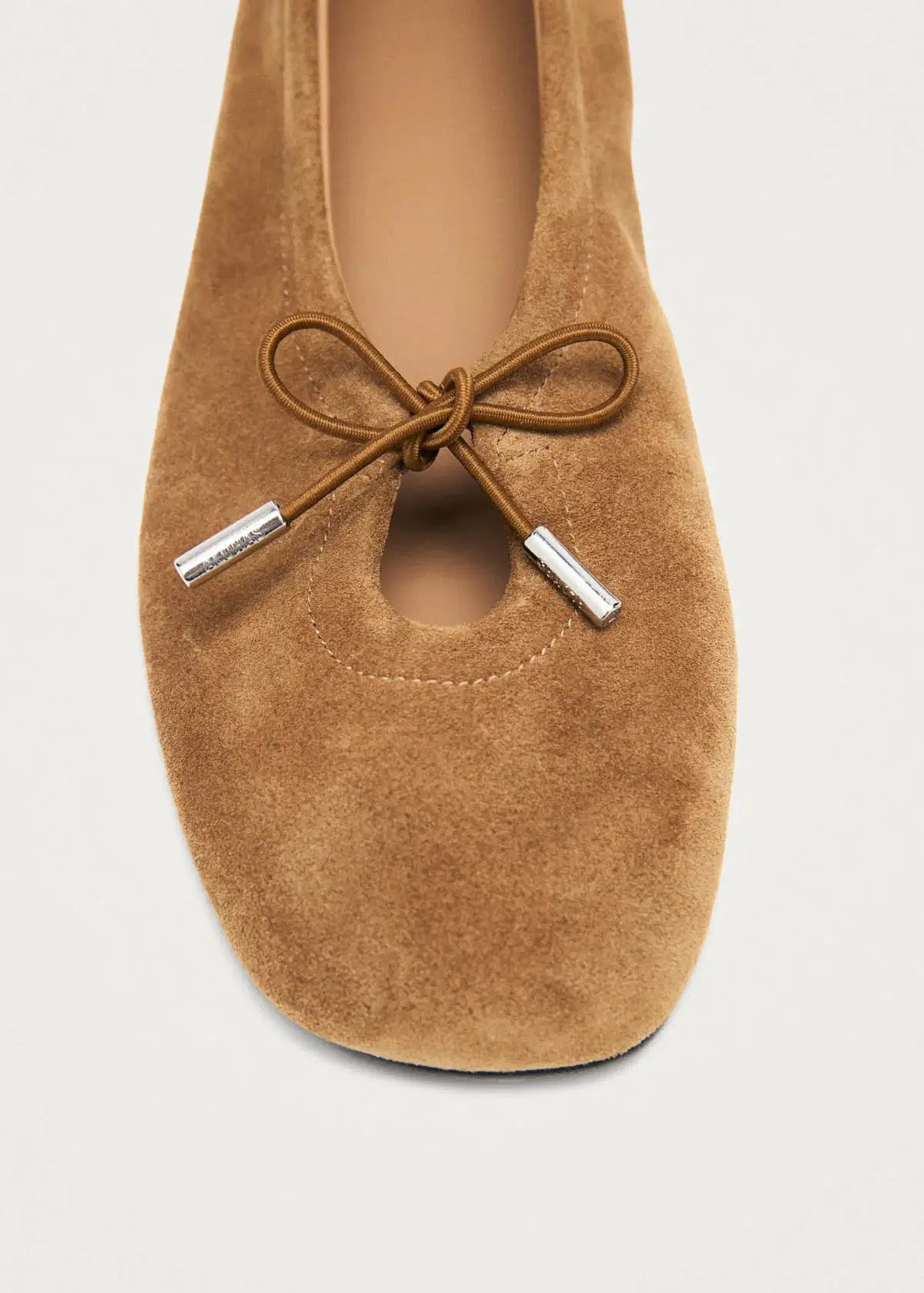 Rosalind Leather Ballet Flats - Suede Tan
