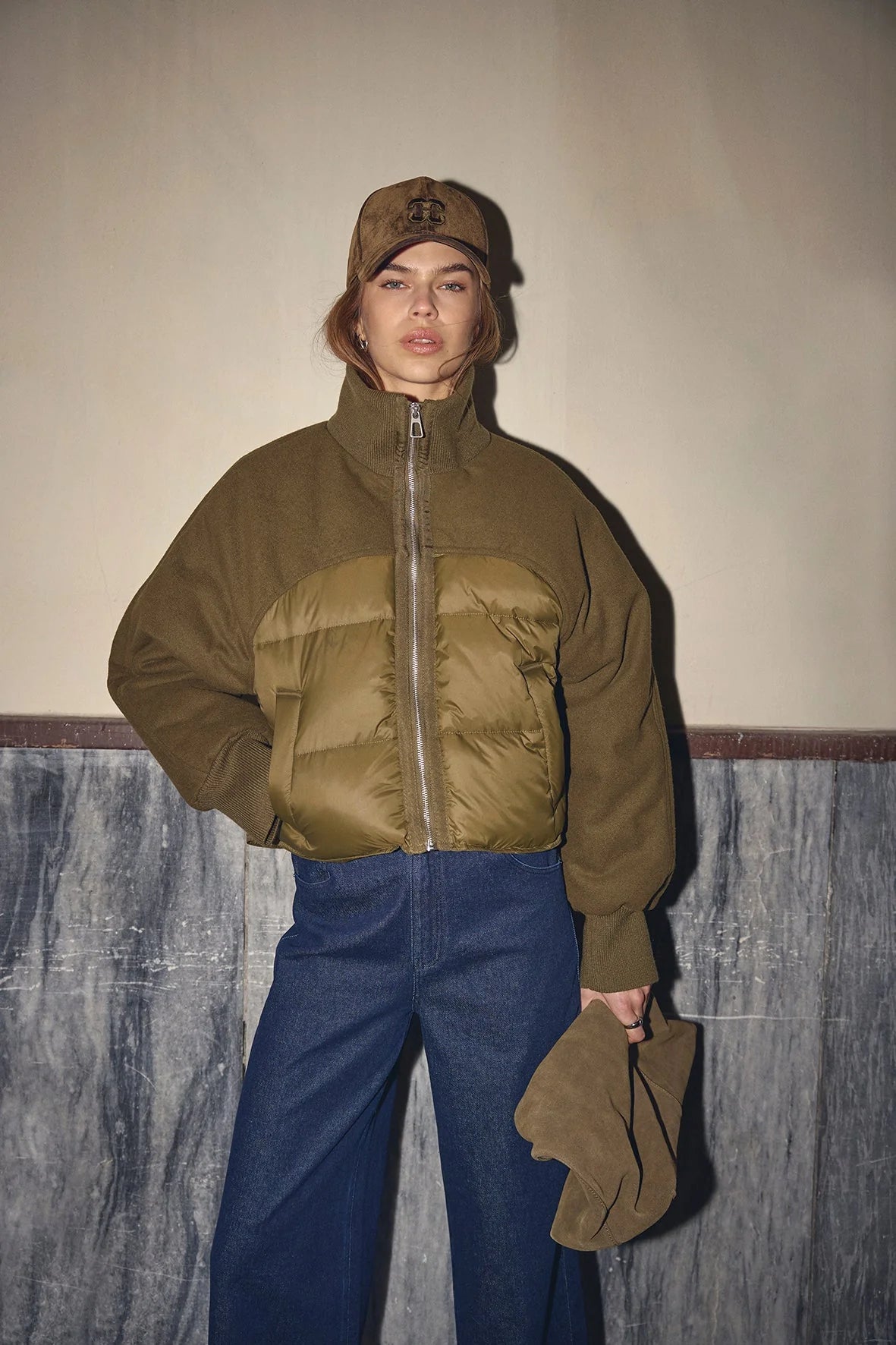 SamiaCC Puffer Mix Jacke - Army