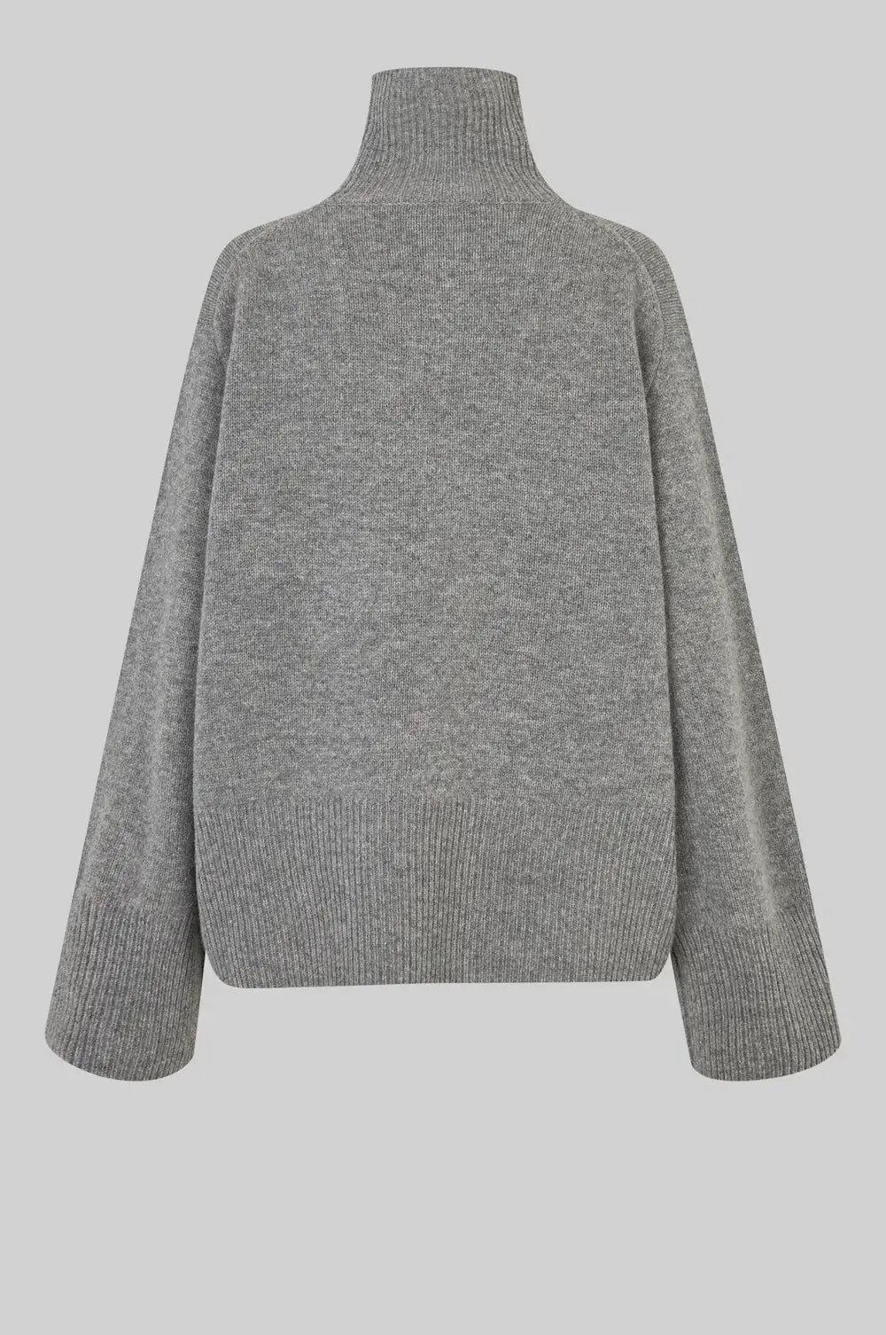 Alpha Knit T - Neck - Mid Grey Melange