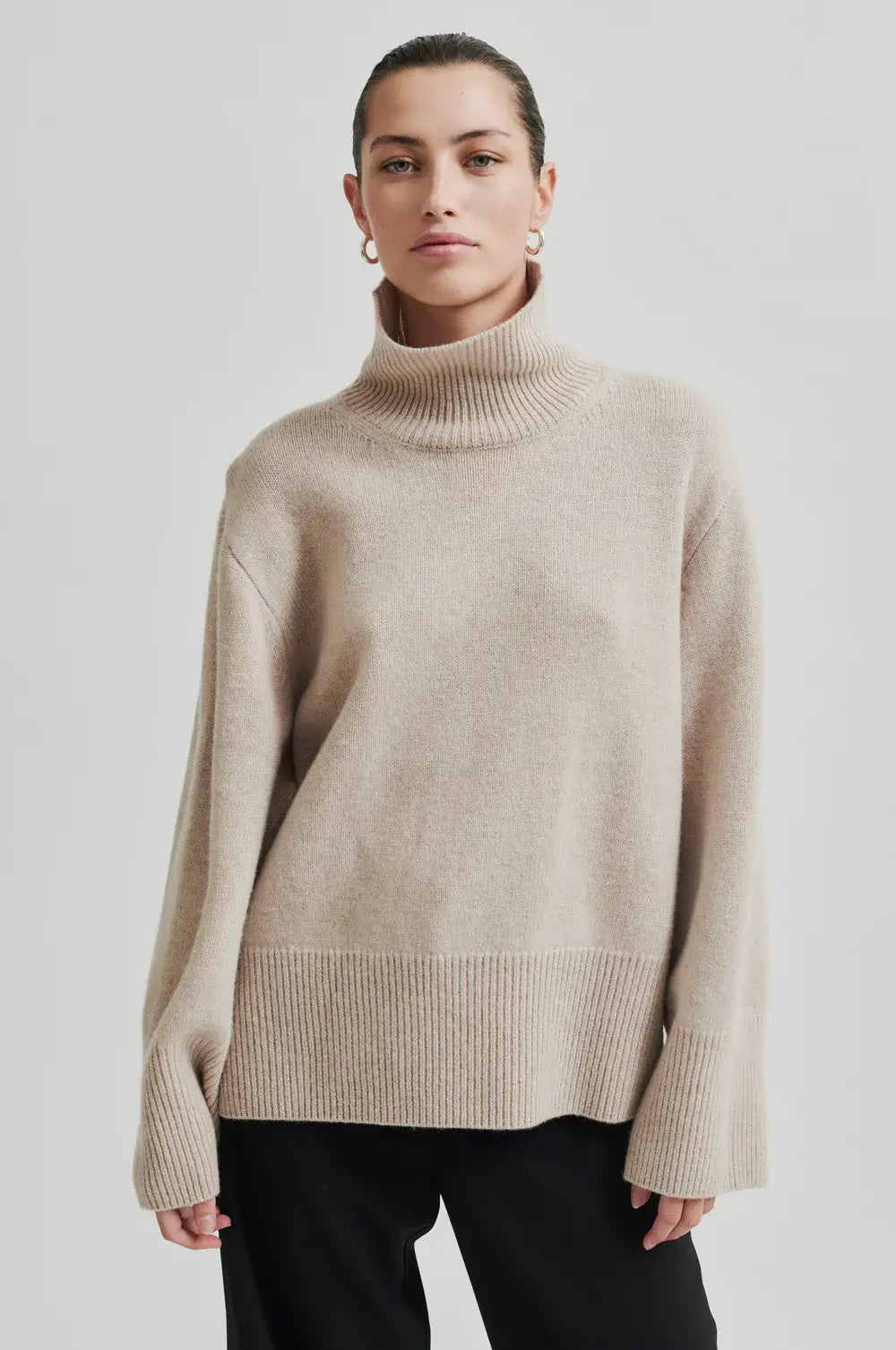 Alpha Knit T - Neck - Pumice Stone