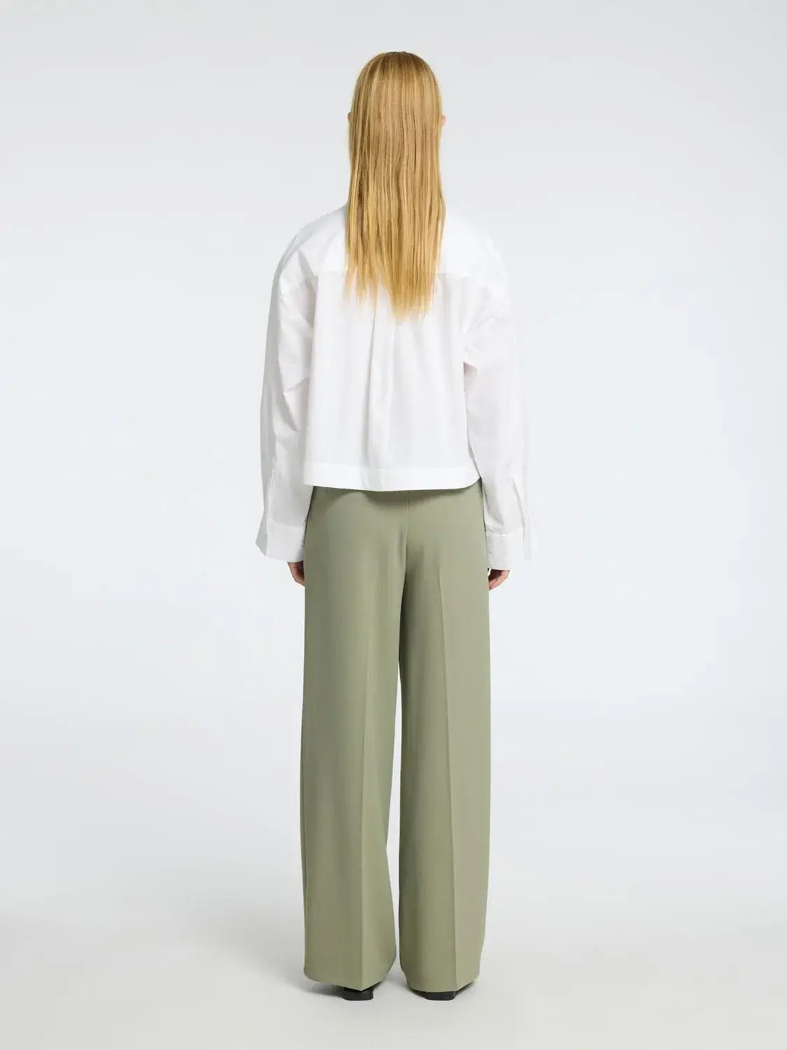 SLFASTHA LS CROPPED BOXY SHIRT NOOS - Bright White