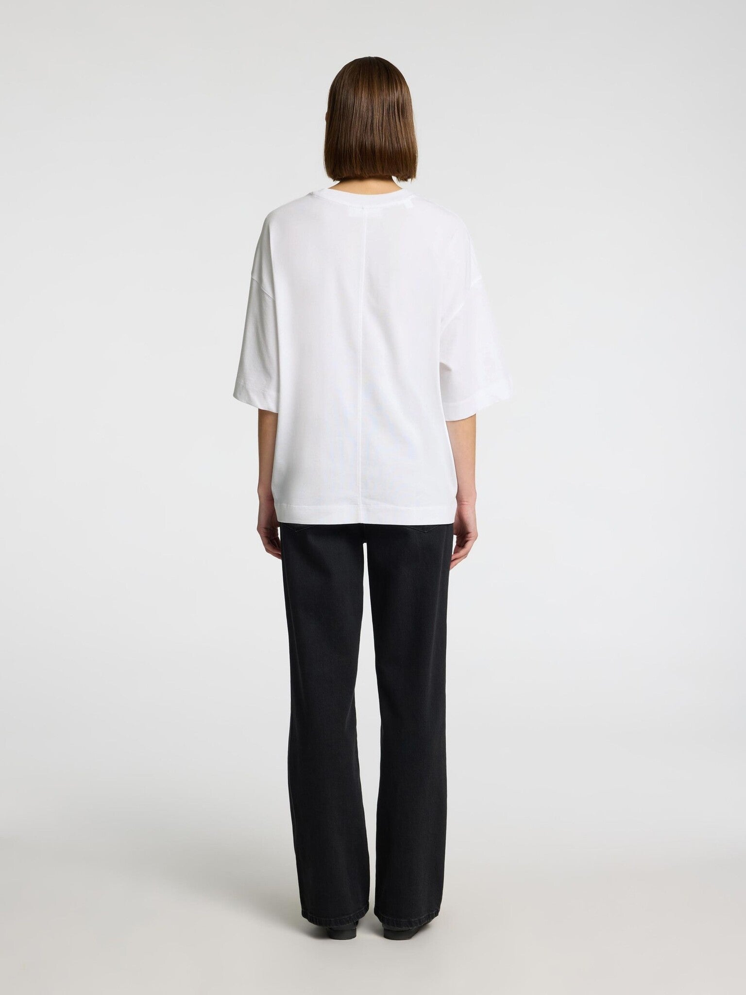 SLFCOLWOMAN 2/4 OVERSIZED TEE - Bright White