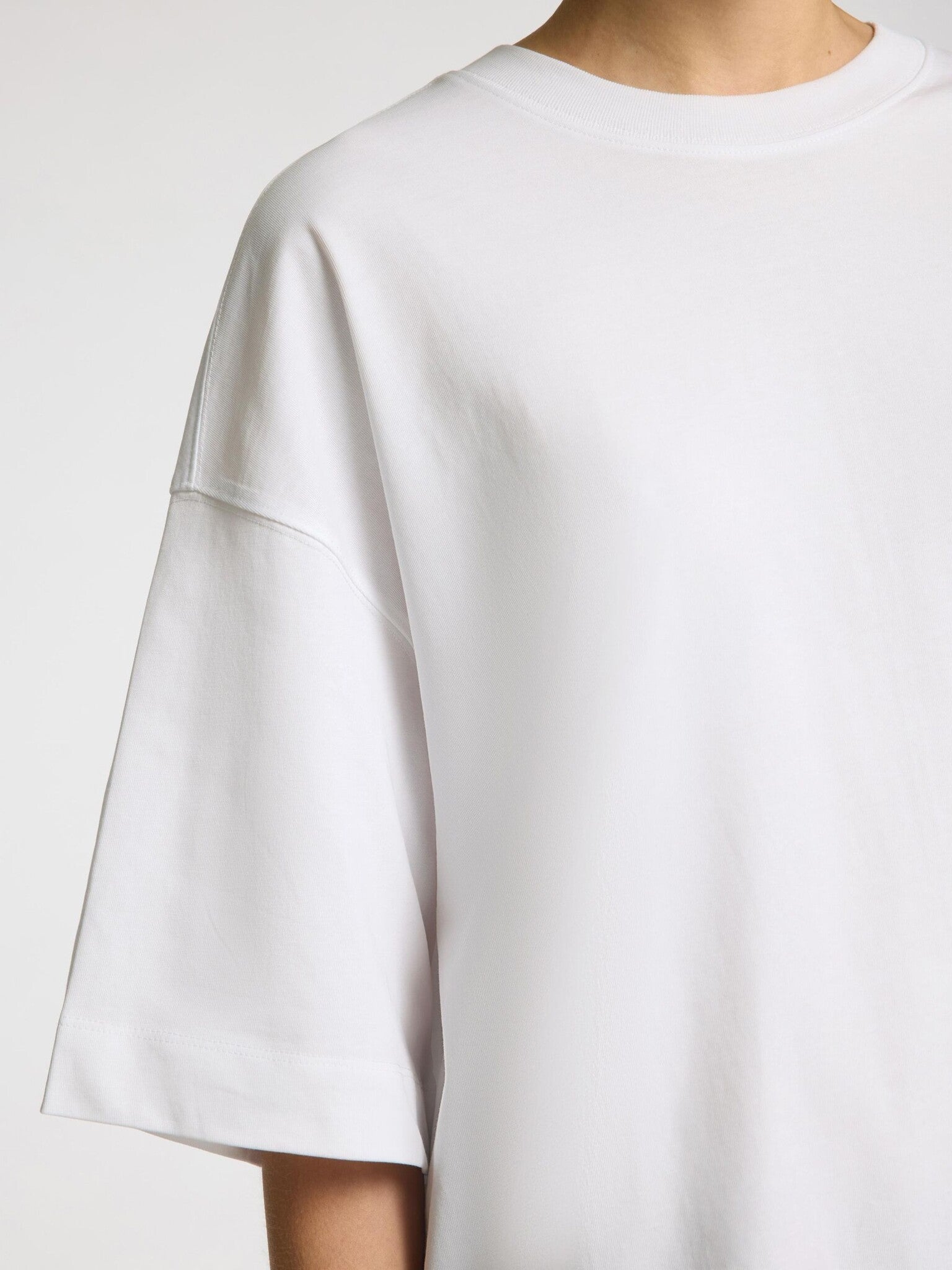 SLFCOLWOMAN 2/4 OVERSIZED TEE - Bright White