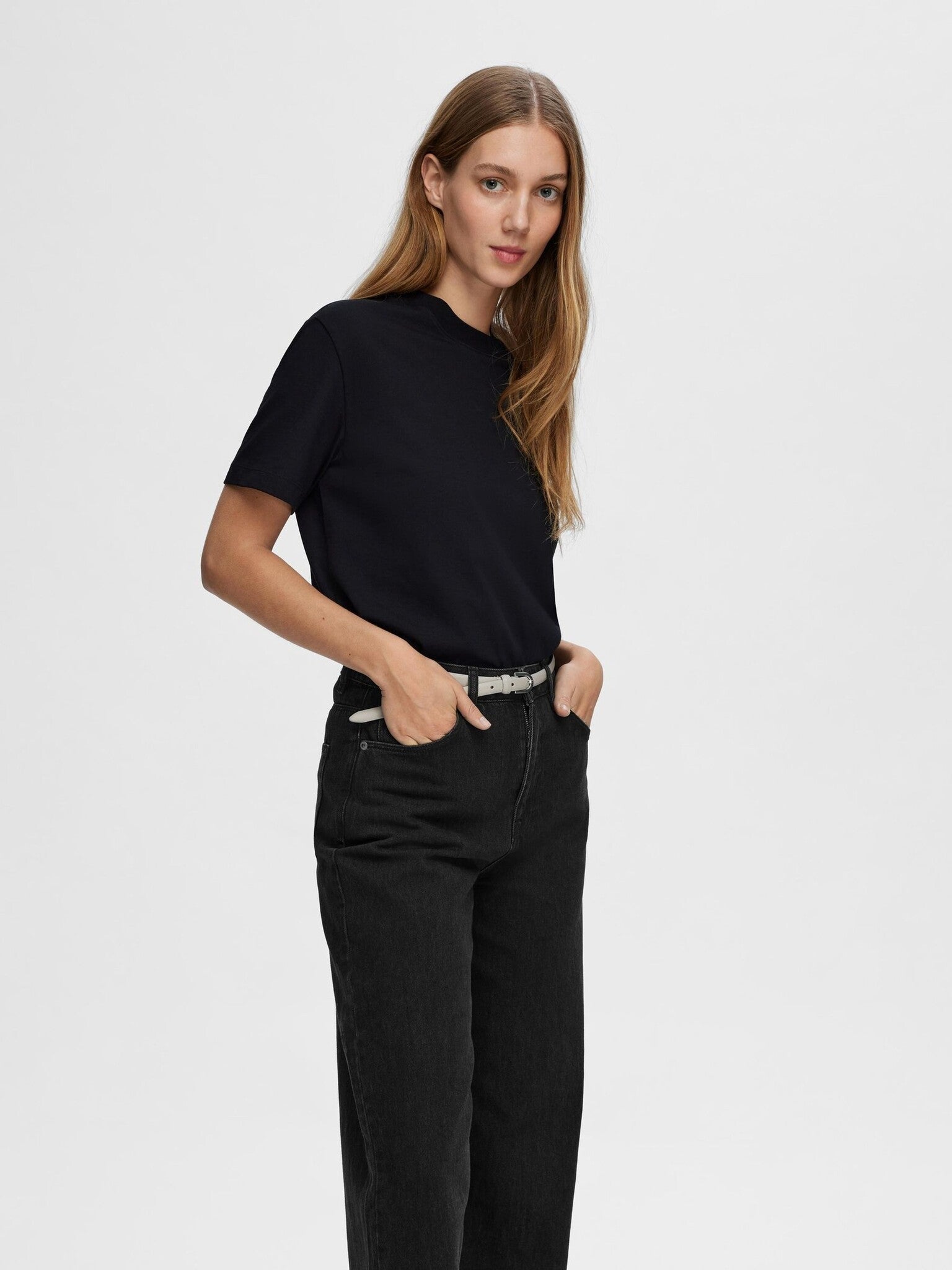 SLFEssential ss boxy - Black