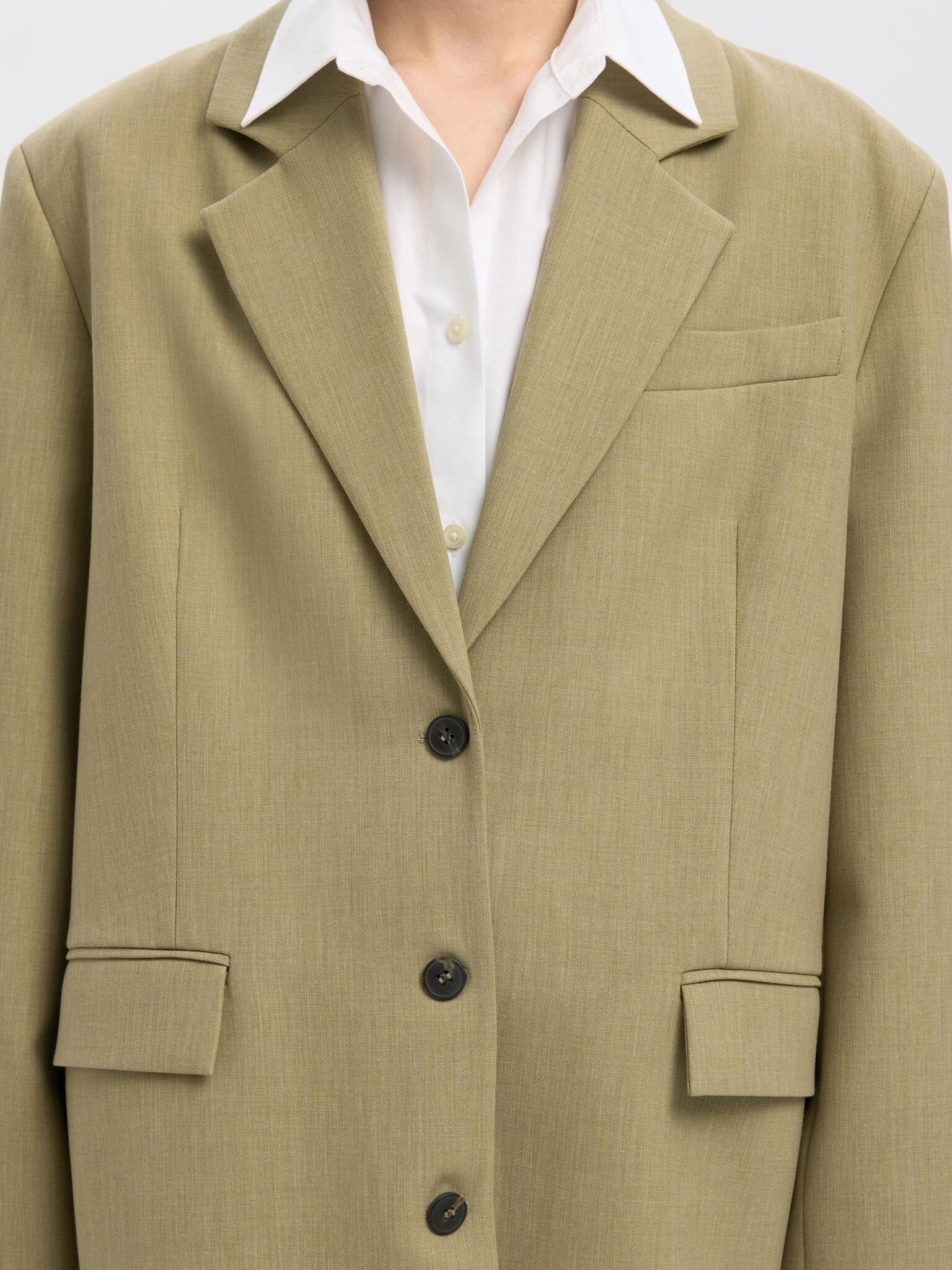 slfoversized-rita lano blazer - Slate green mel.