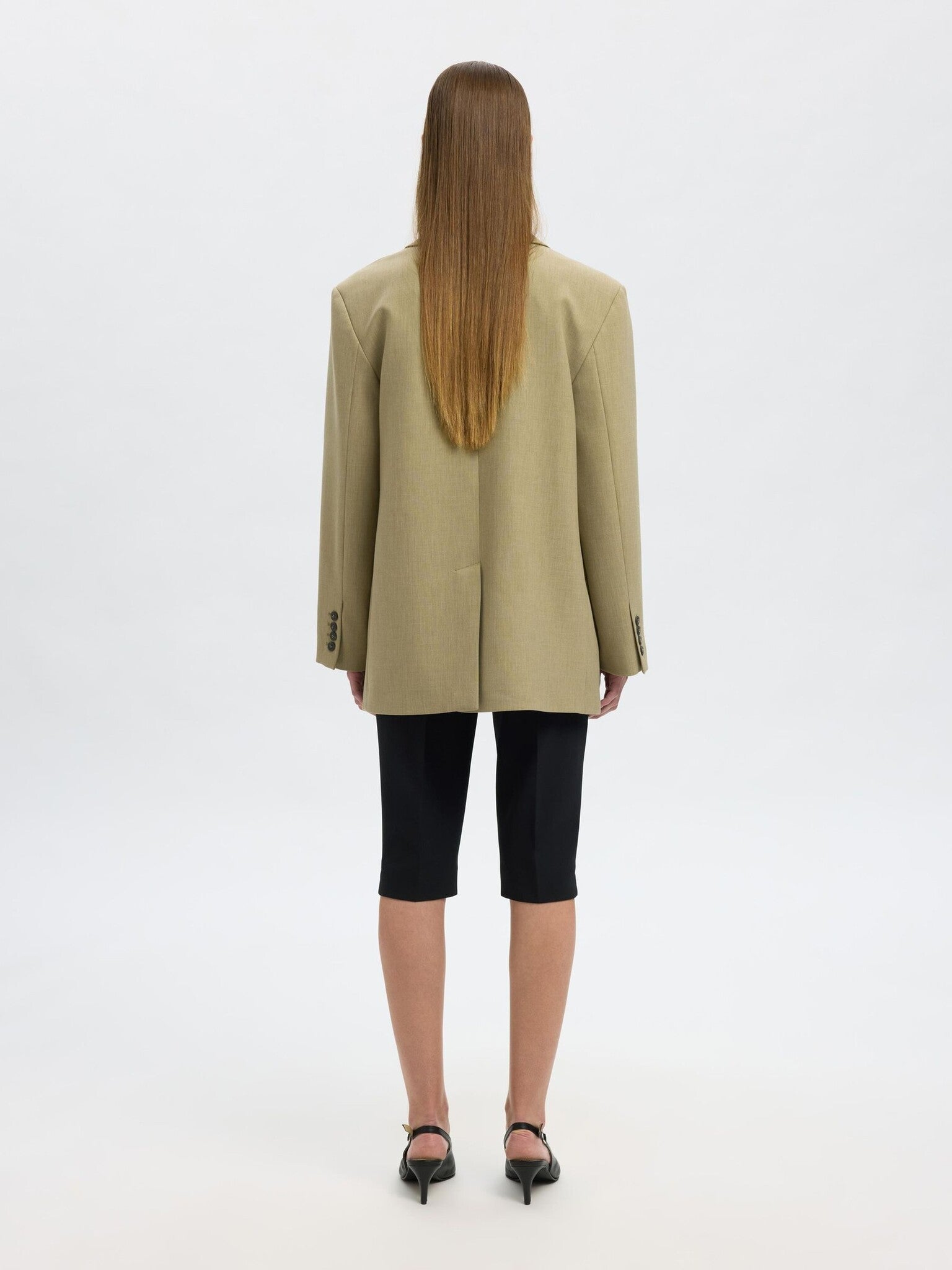 slfoversized-rita lano blazer - Slate green mel.