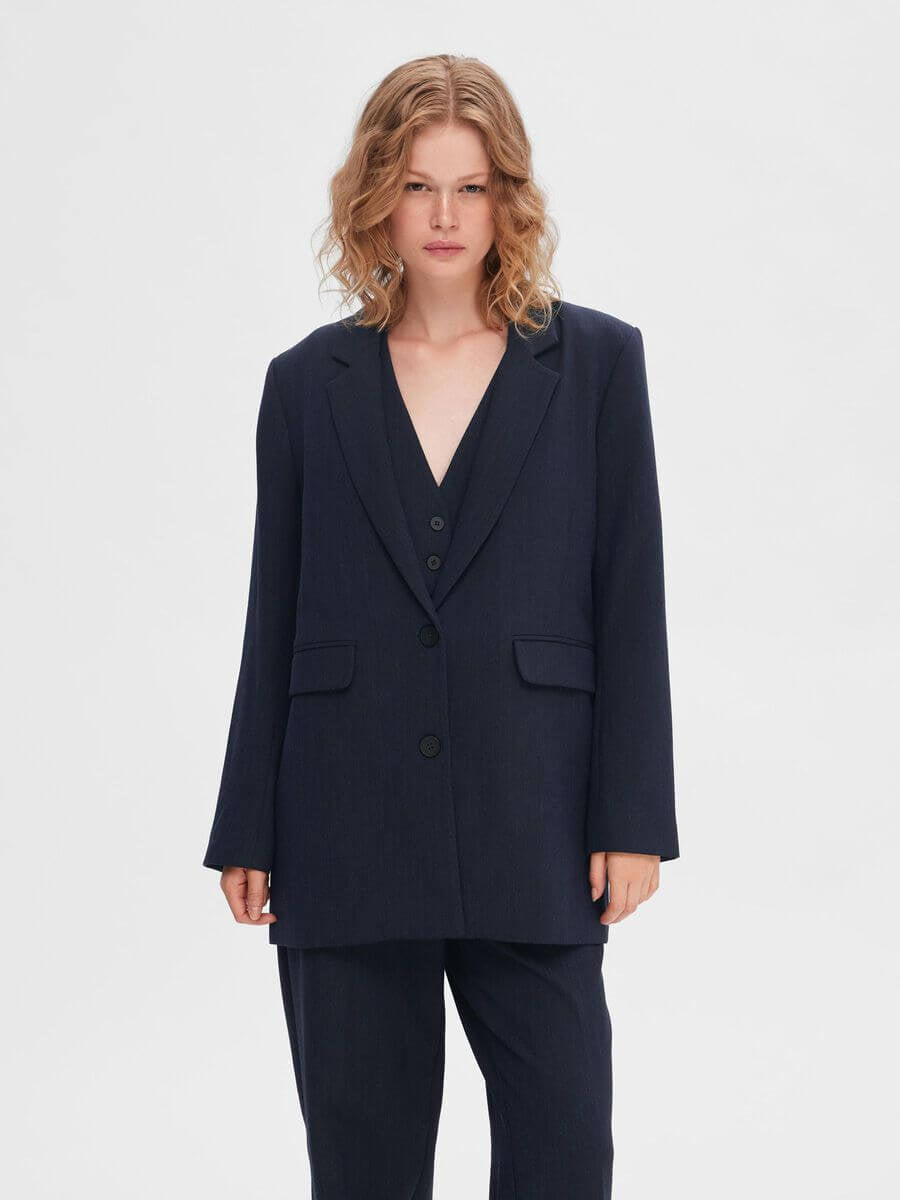 SLFRita LS Relaxed Blazer Dark Sapphire Melange