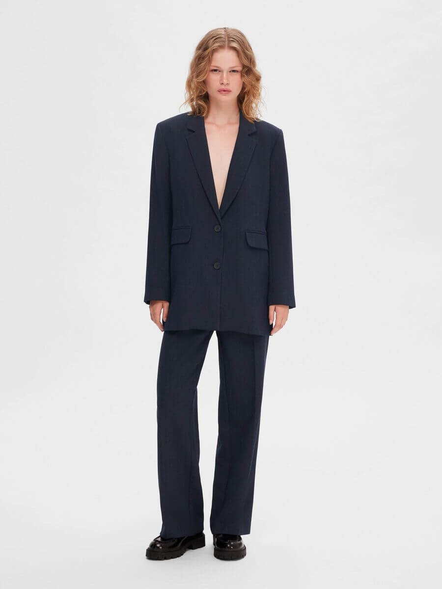 SLFRita LS Relaxed Blazer Dark Sapphire Melange