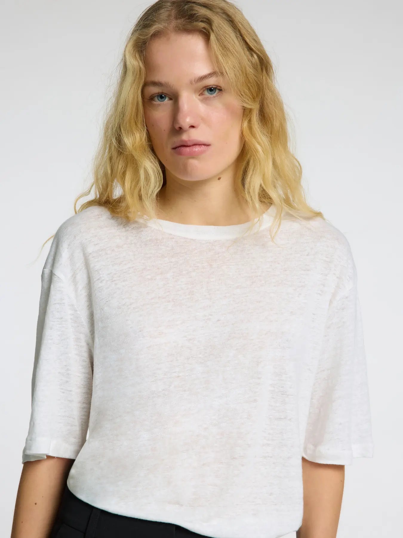 Vilja Linen SS Tee - Bright White