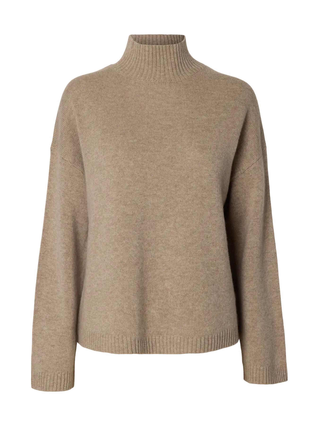 SLFCille Cashmere Blend High Neck - Irish Cream mel.