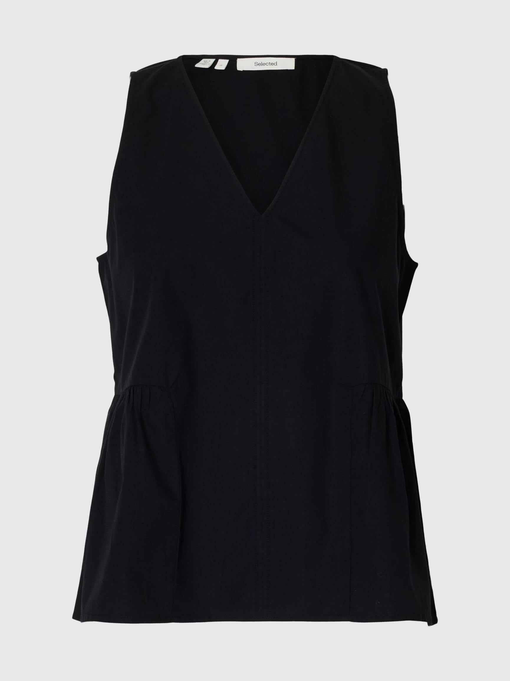 SLFblair SL V-Neck Peplum Top - Black