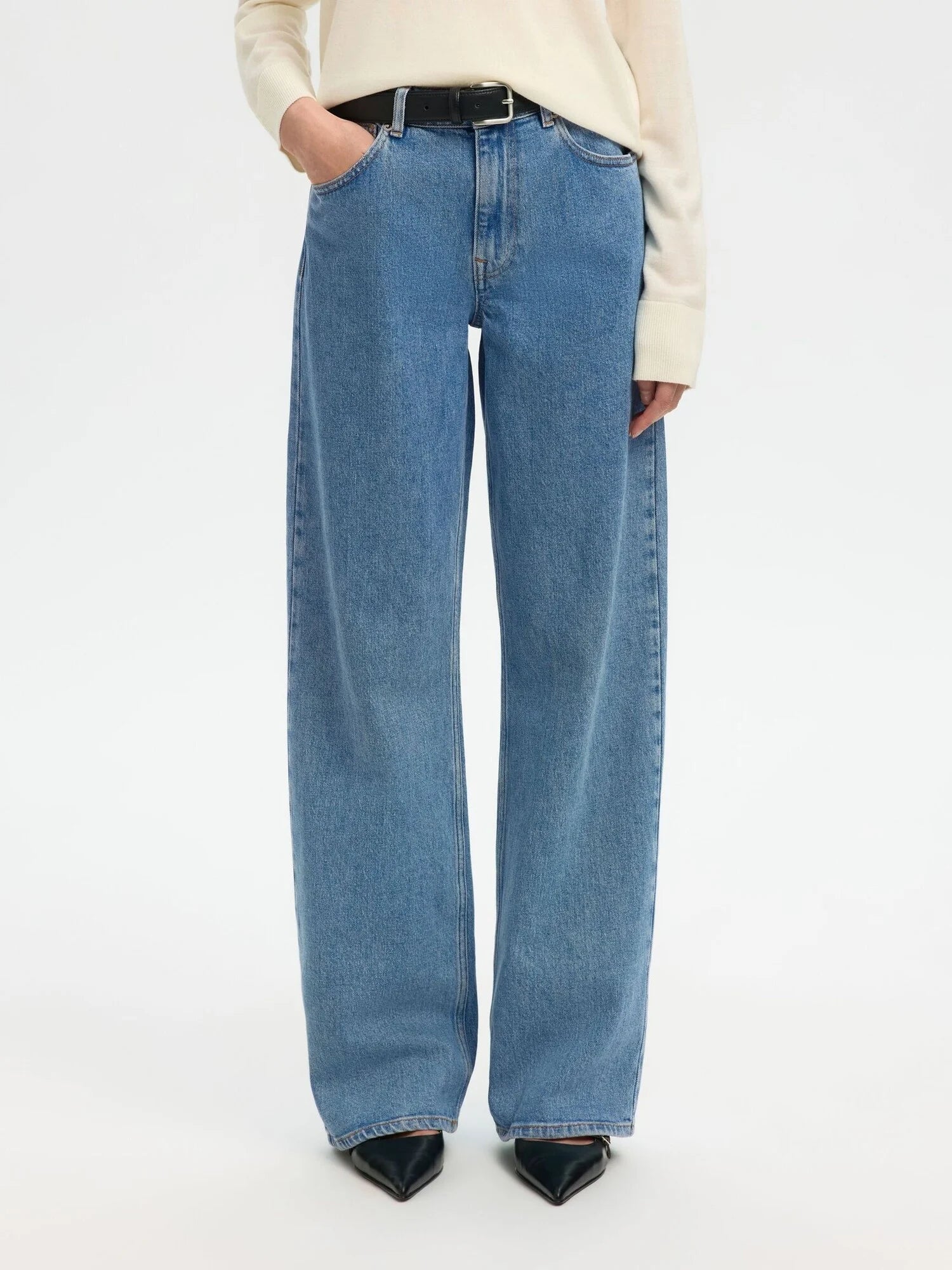 SLFwide Bea-Kori Skyblue - Light Blue Denim