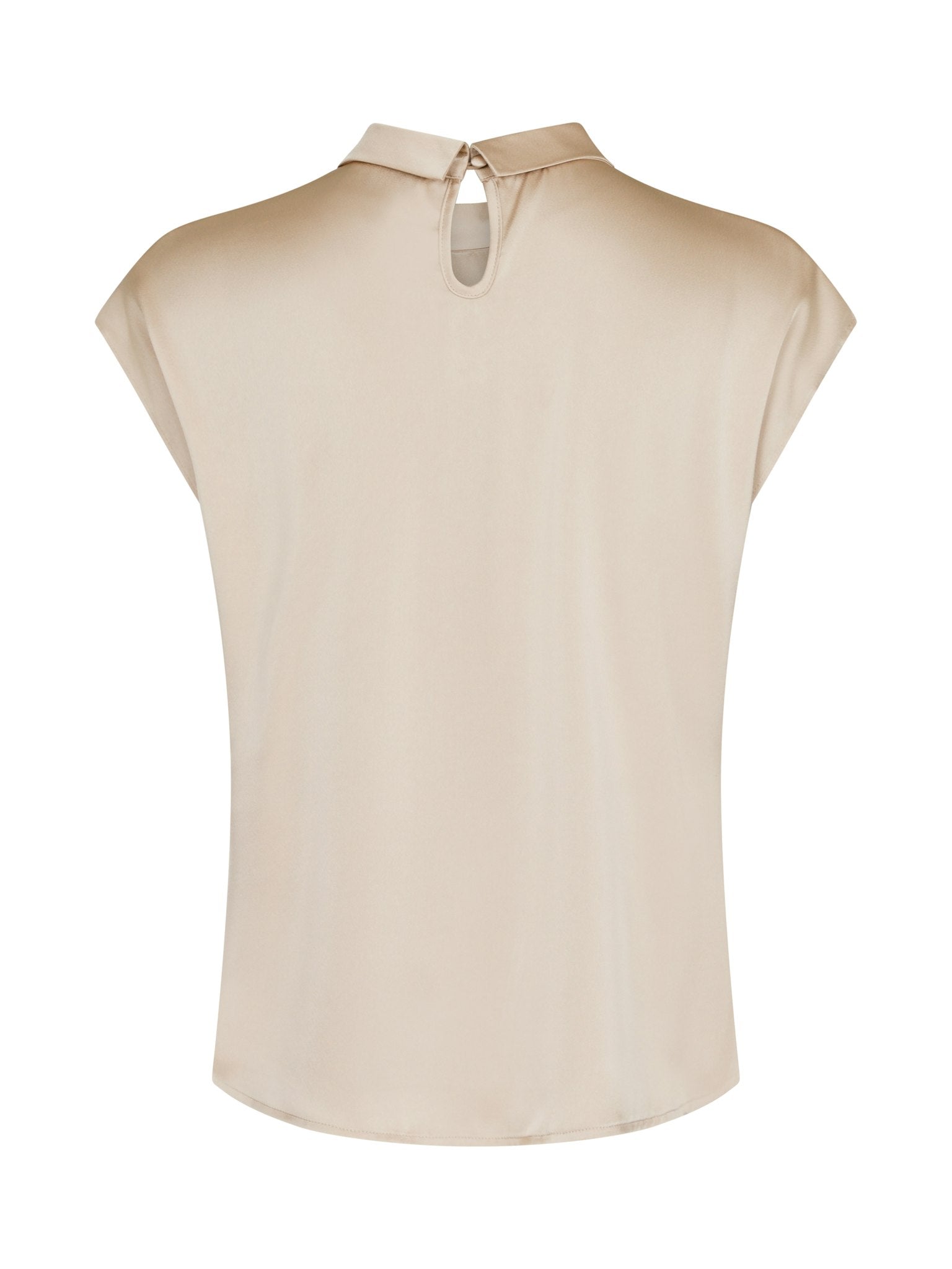 Fleur Drapy Satin Blouse - Dark Sand