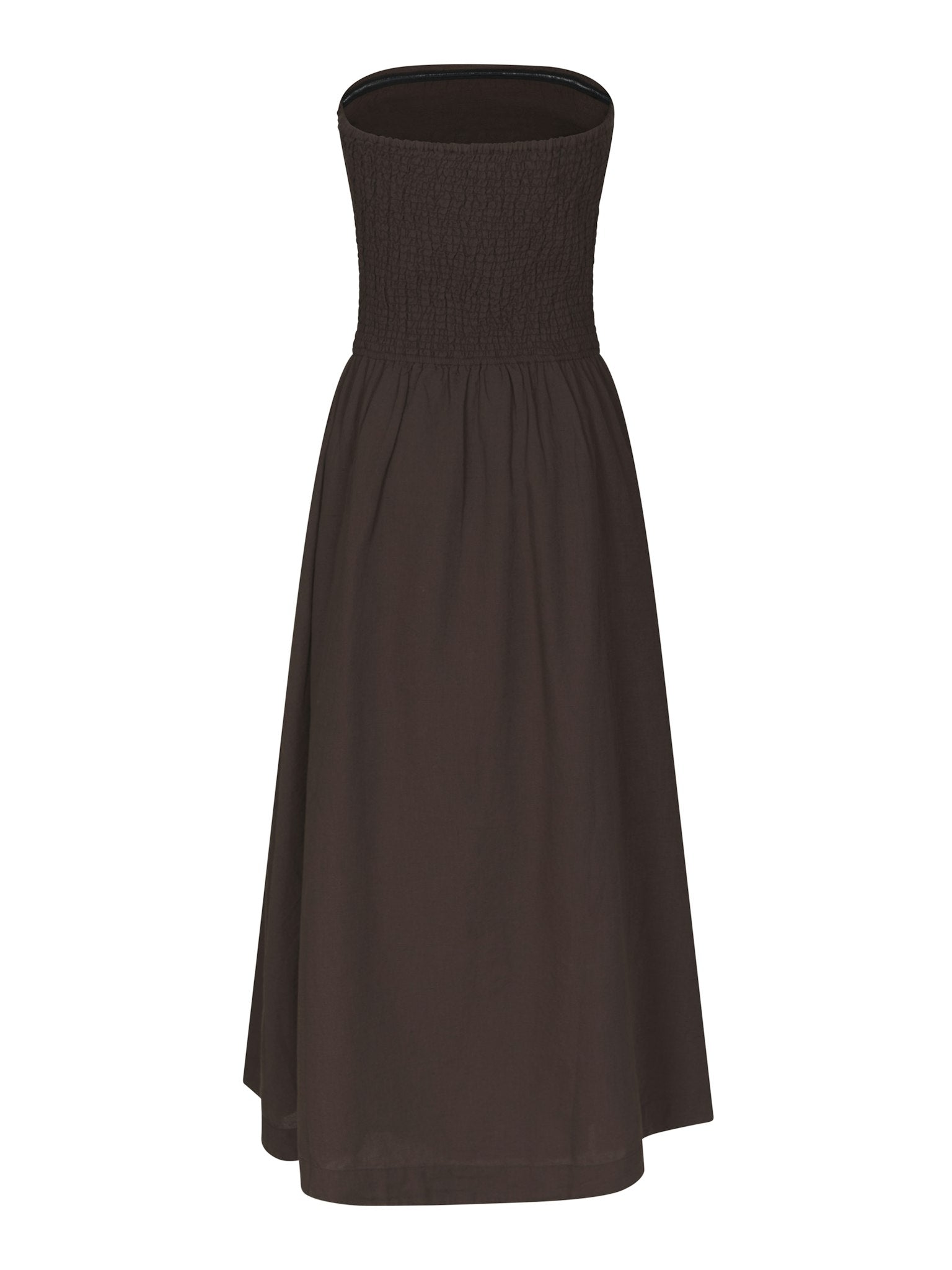 Kima Linen Dress - Dark Brown