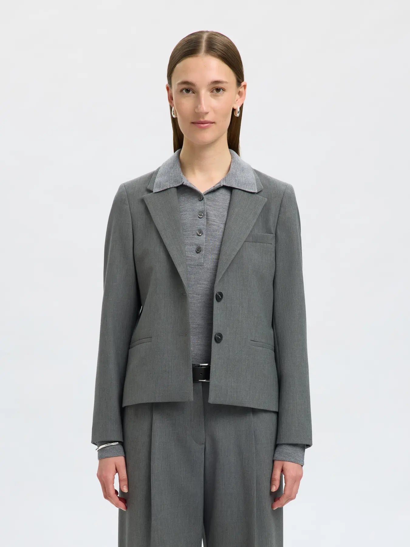 SLFRITA LANO BLAZER NOOS - Medium Grey Melange