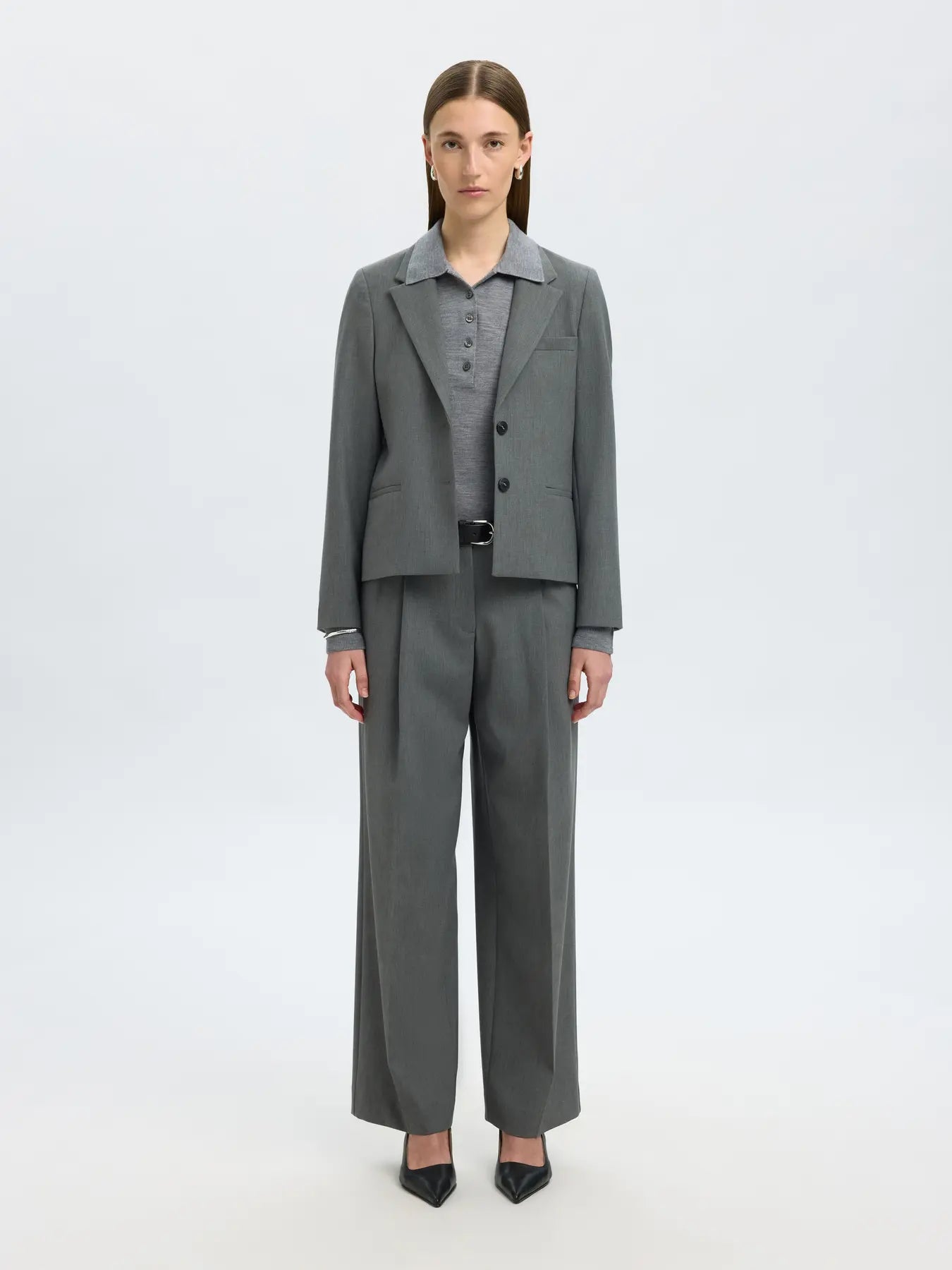 SLFRITA LANO BLAZER NOOS - Medium Grey Melange