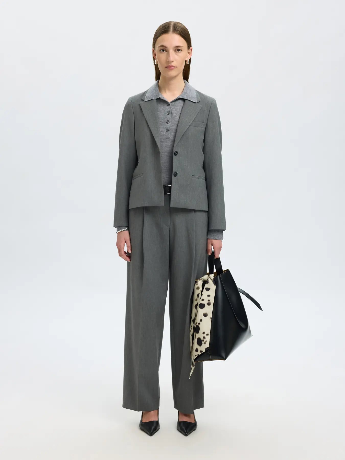 SLFRITA LANO BLAZER NOOS - Medium Grey Melange