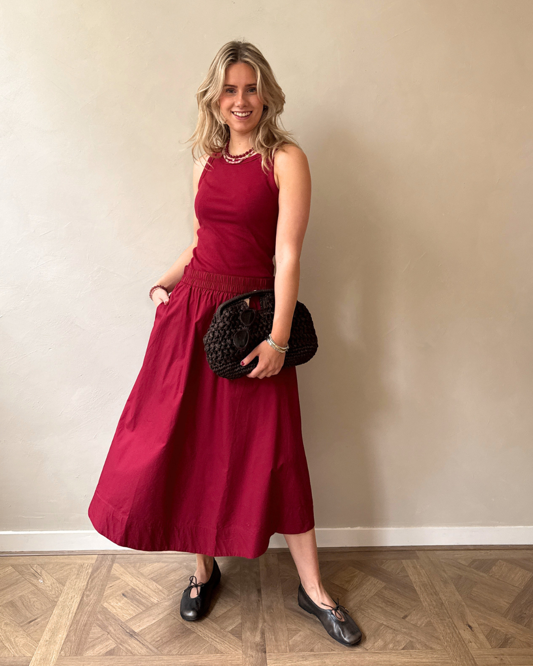 Rhubarb Poplin Look
