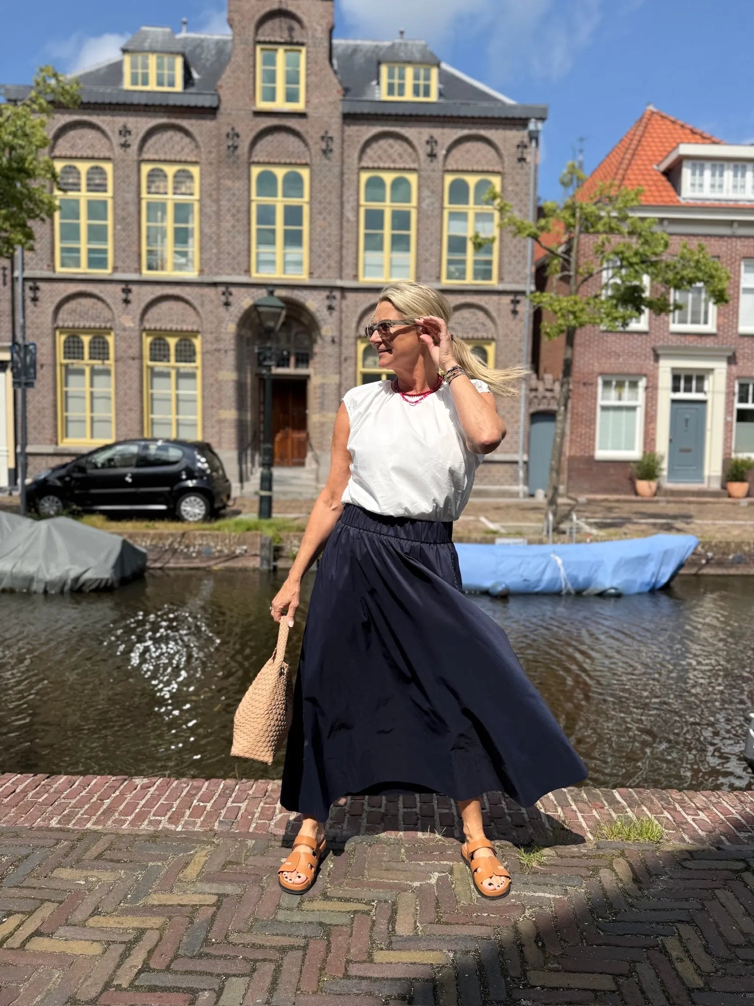 De perfecte poplin rok look