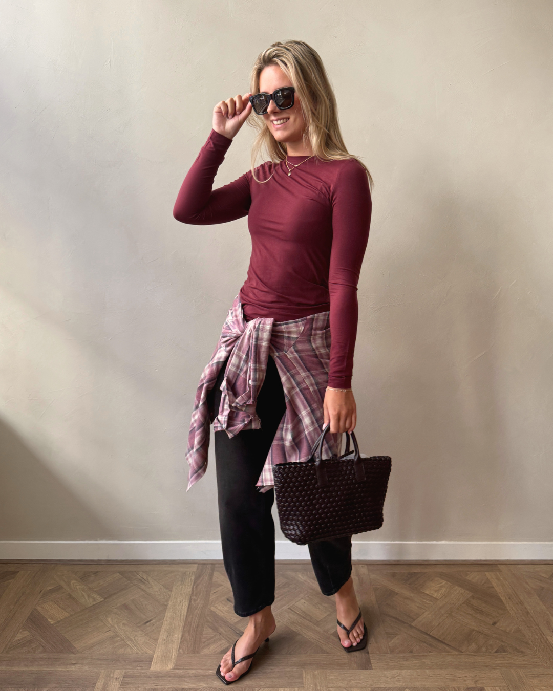 Burgunder Karo-Look