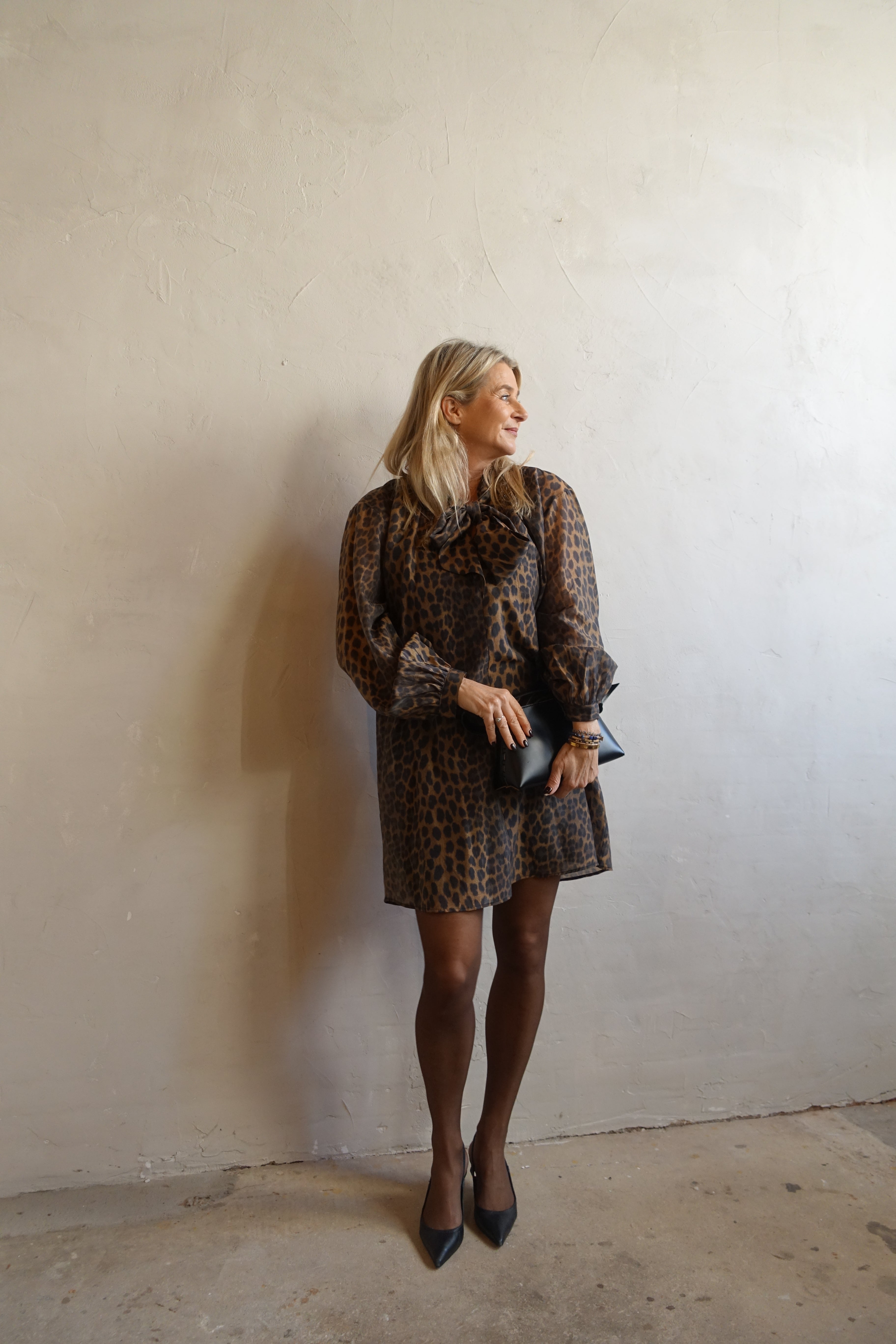 Leopard dress Festive look