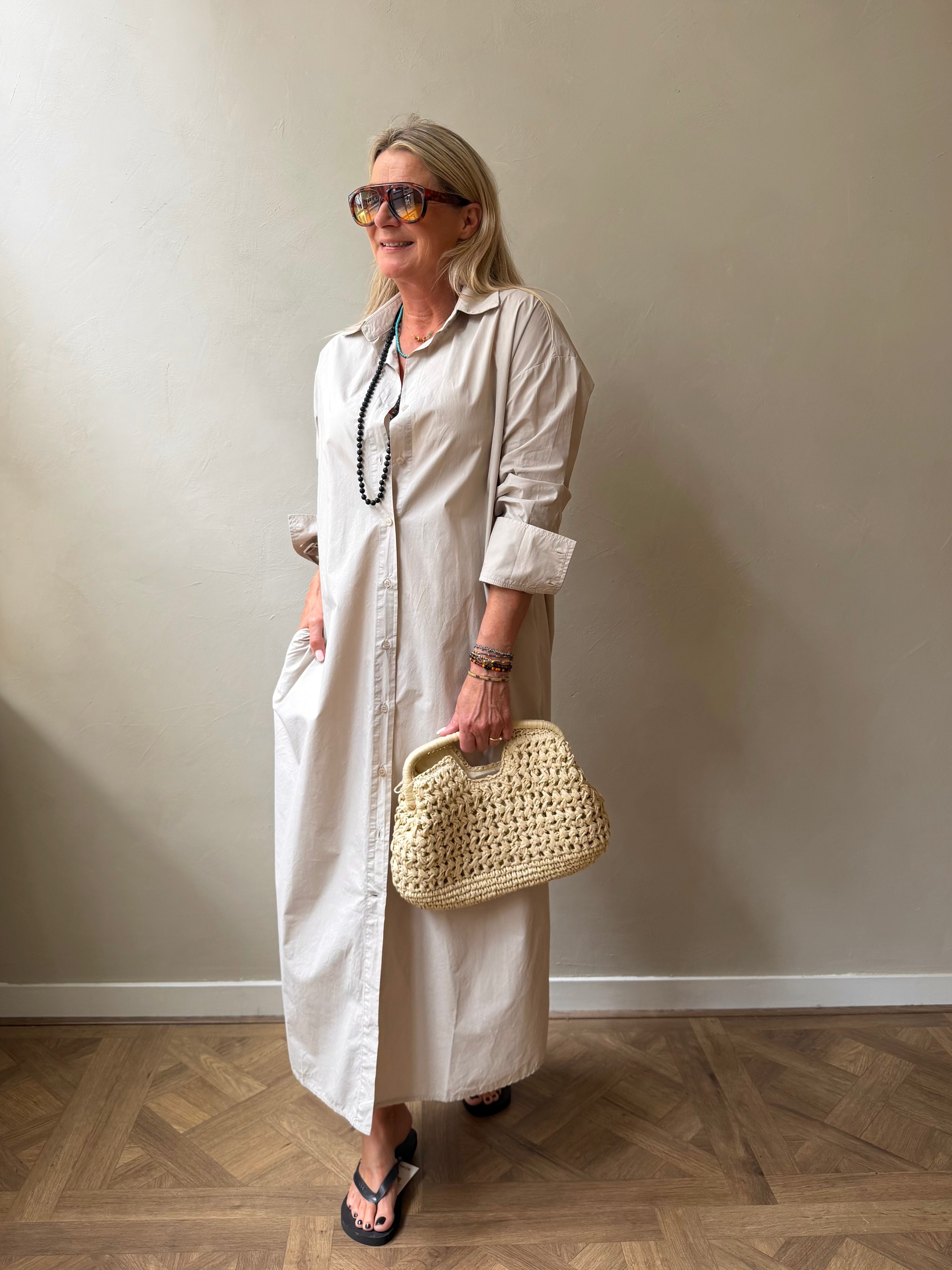 Long Sand Dress Look