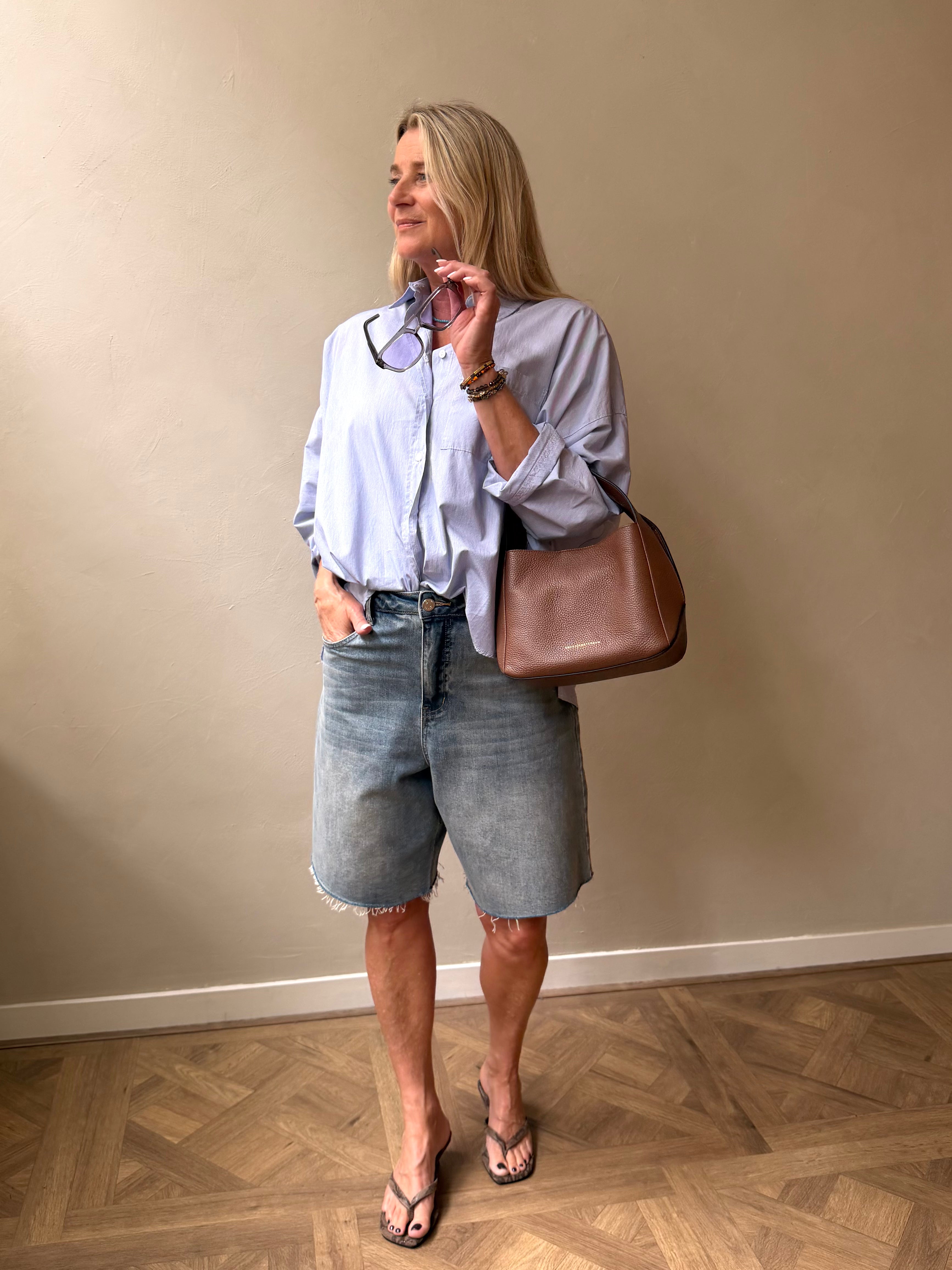 Blue Gestuz Denim Short Look