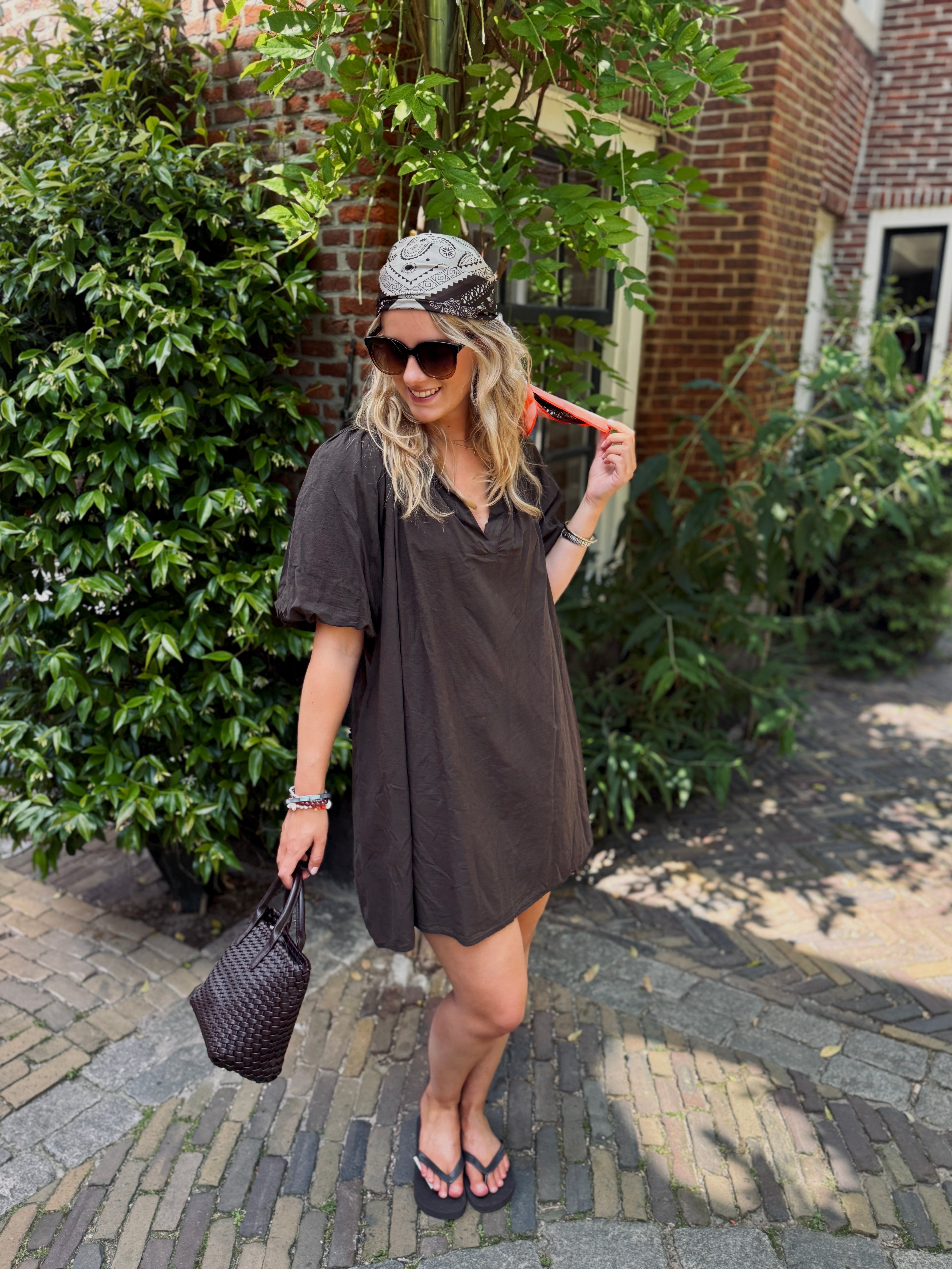 Brown Summer Dress Look