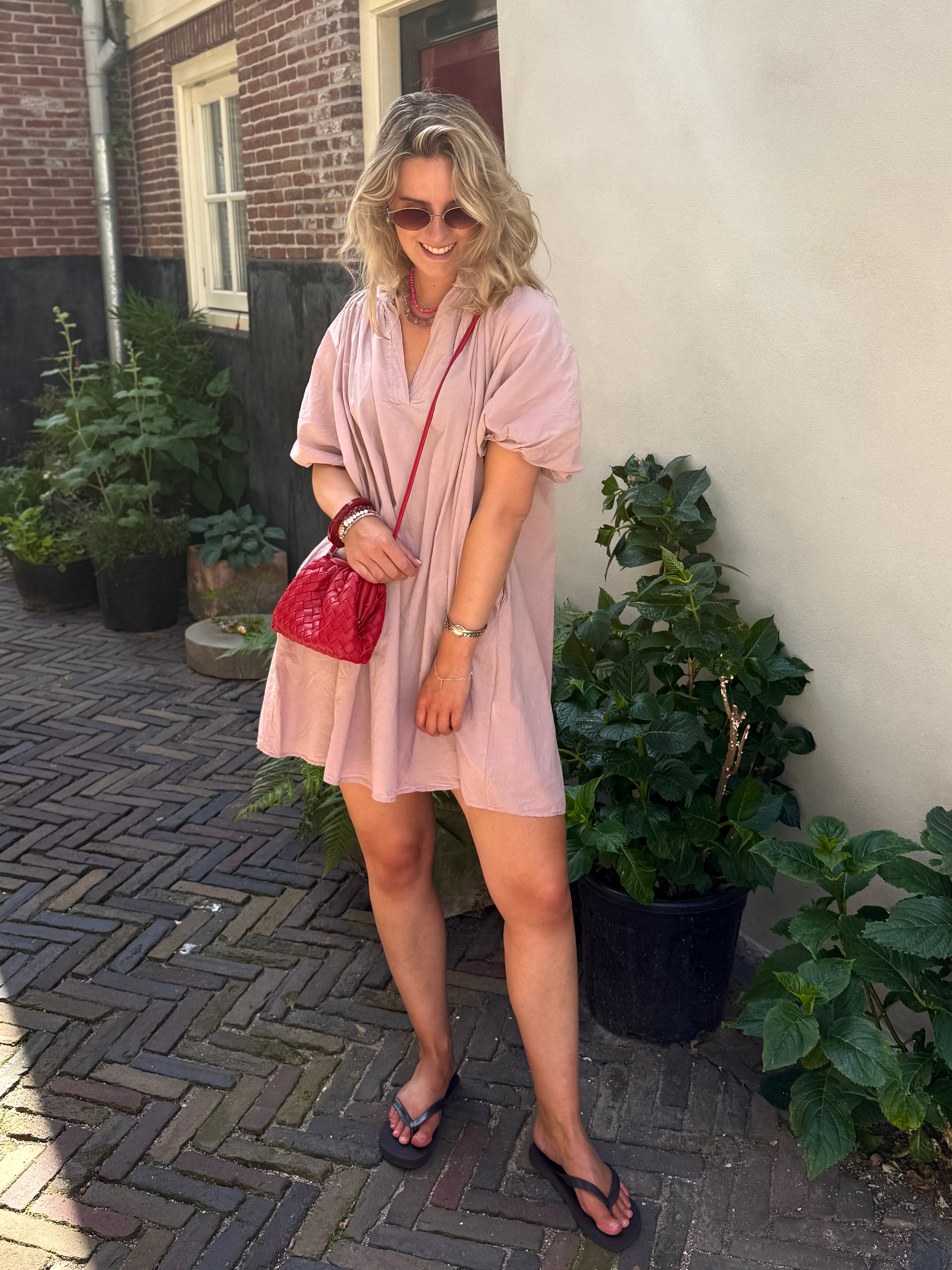 Pink Summer Dress Look