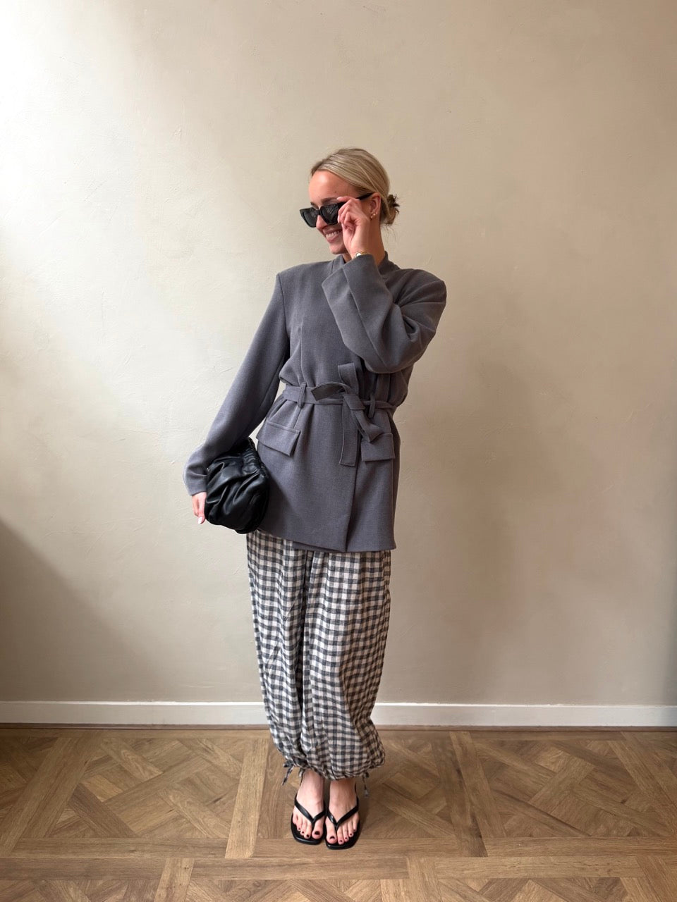 Check suit look