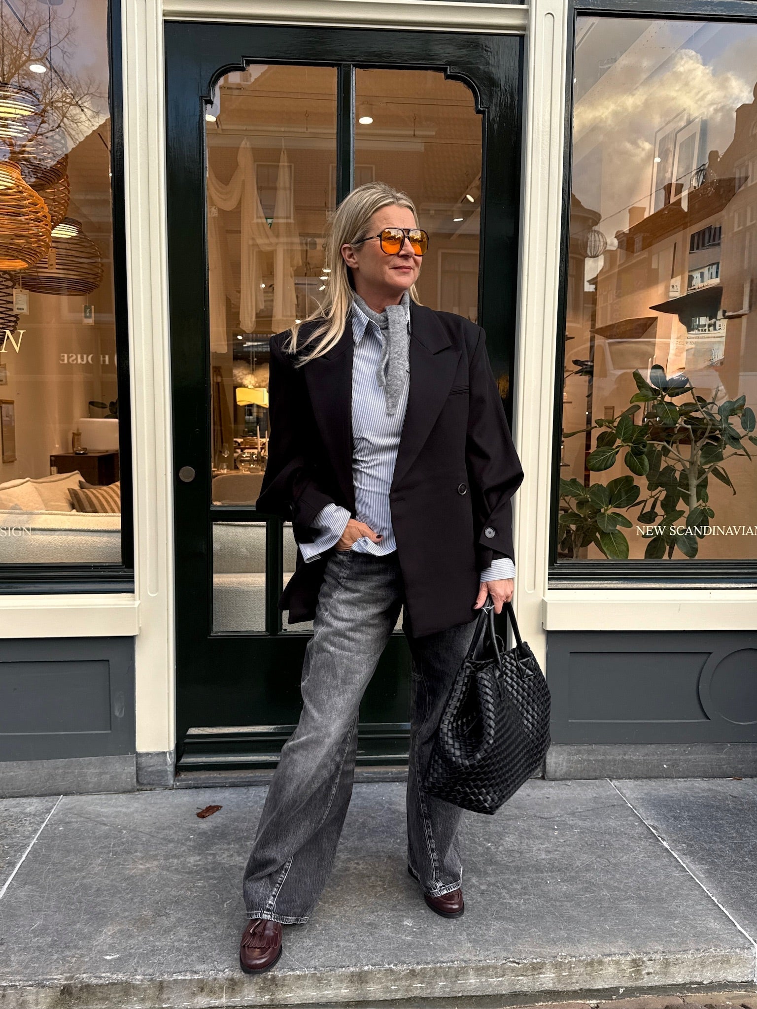 Black and grey stirped look