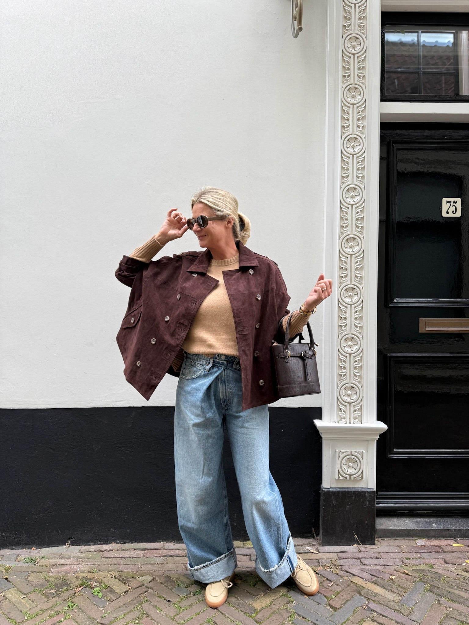 Brown suede look
