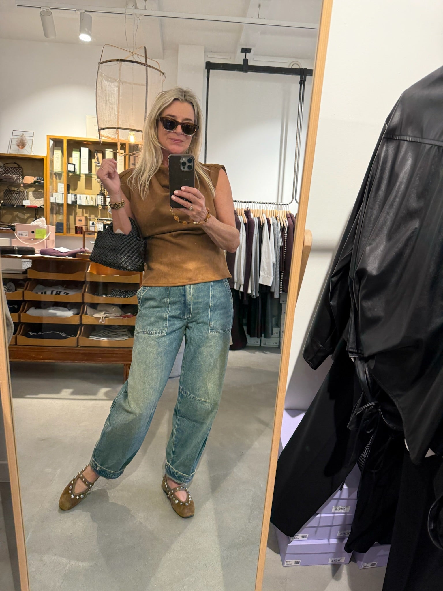 Suéde and jeans look