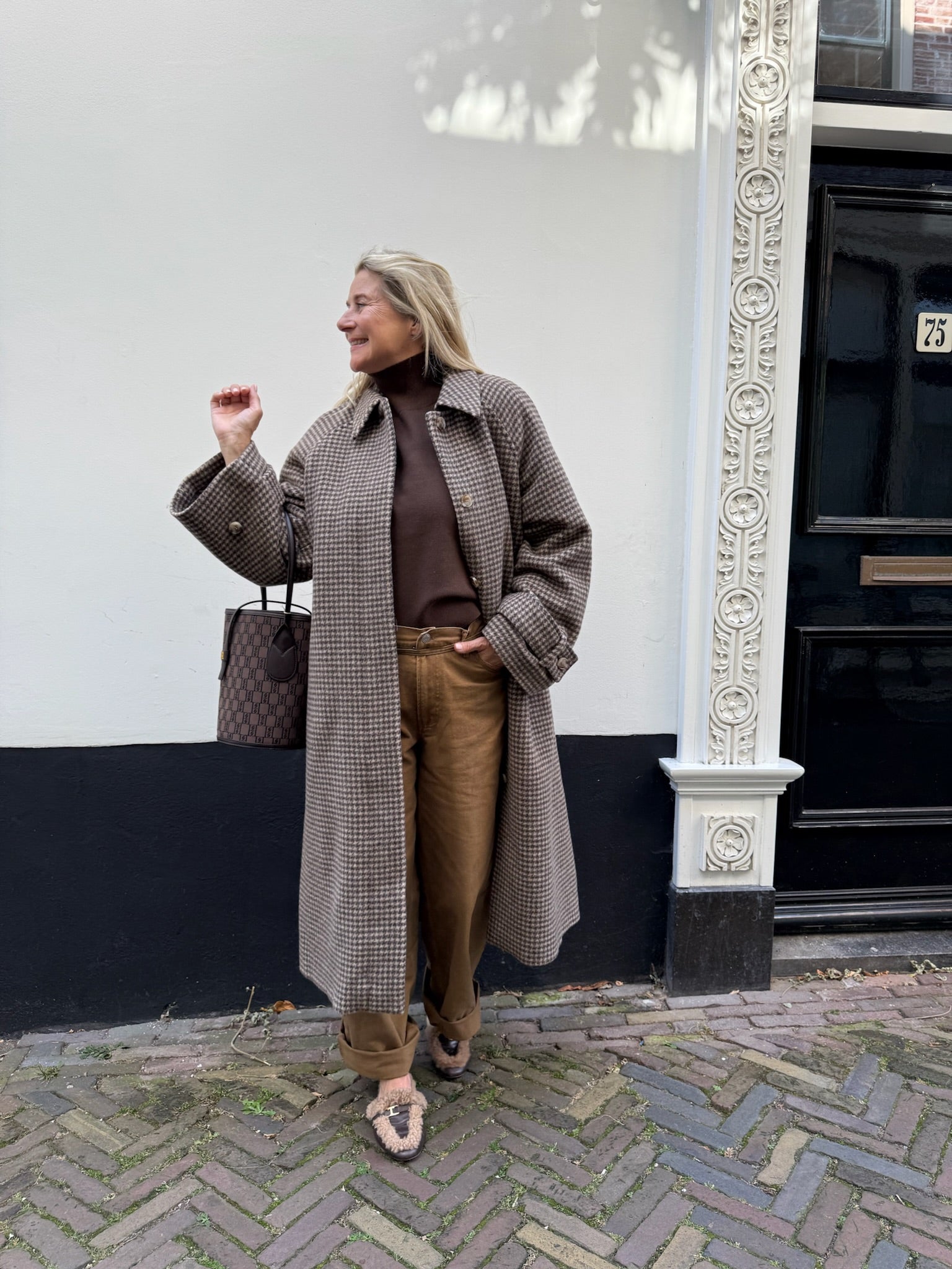 Checkered coat look