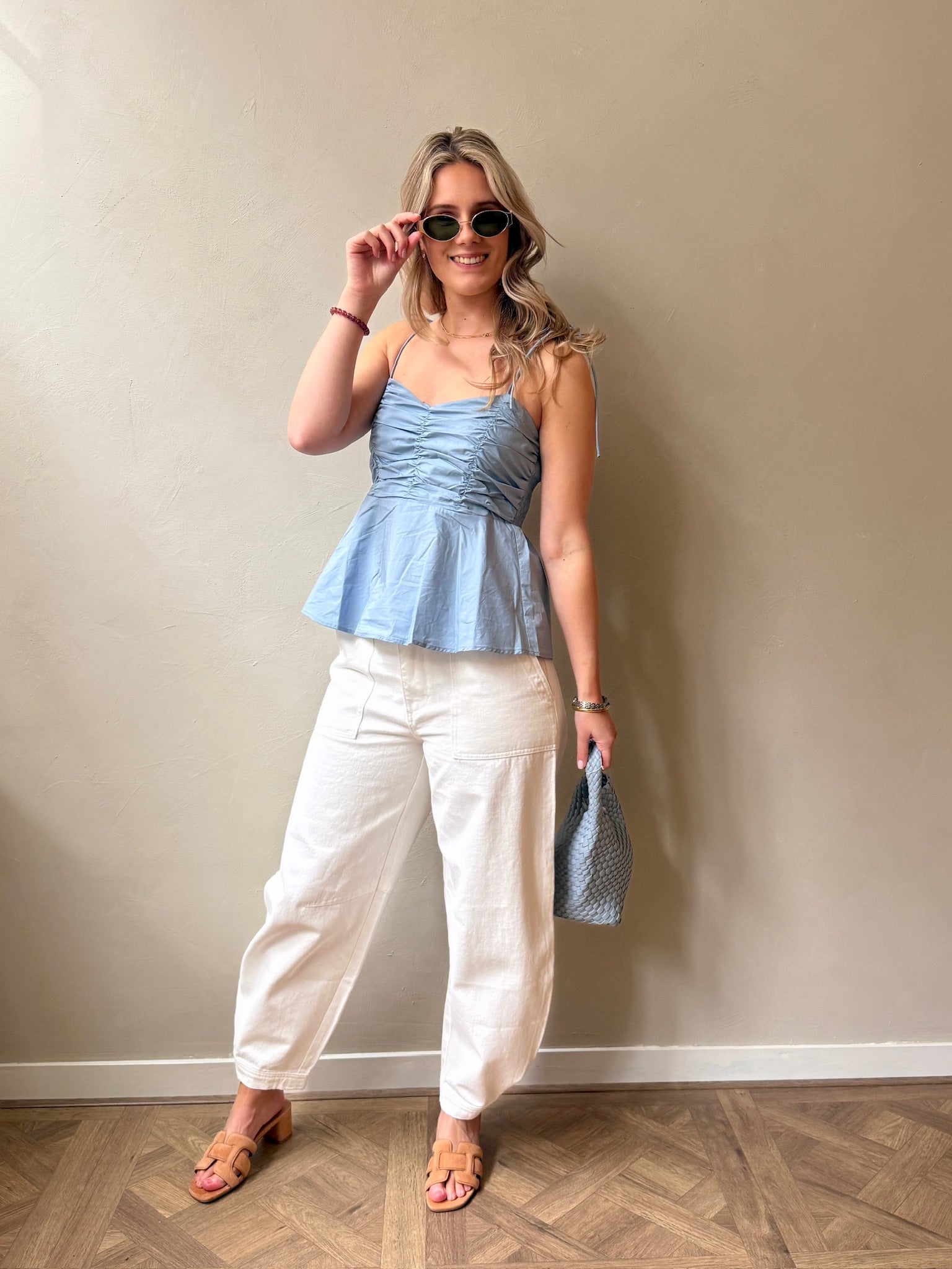 Blue Top Summer Look