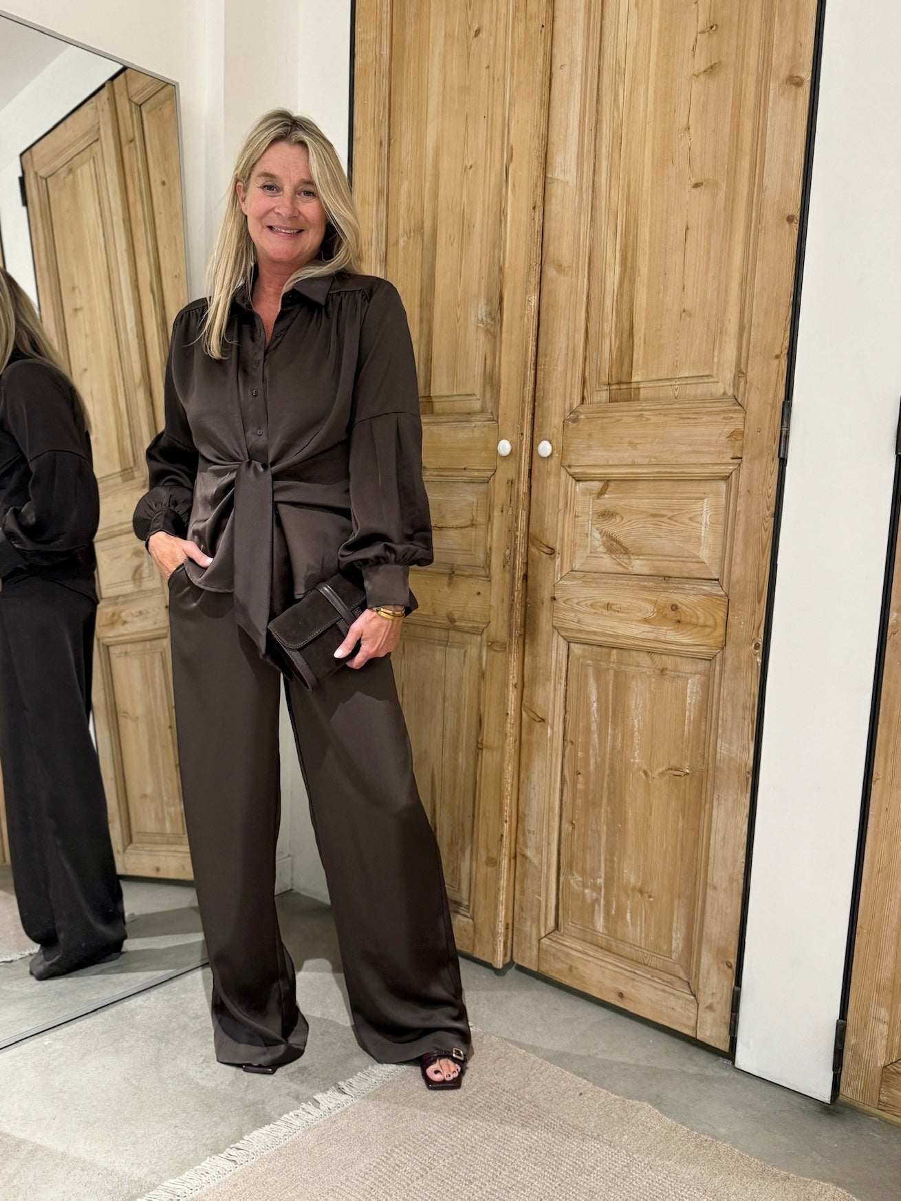 Brown all satin look