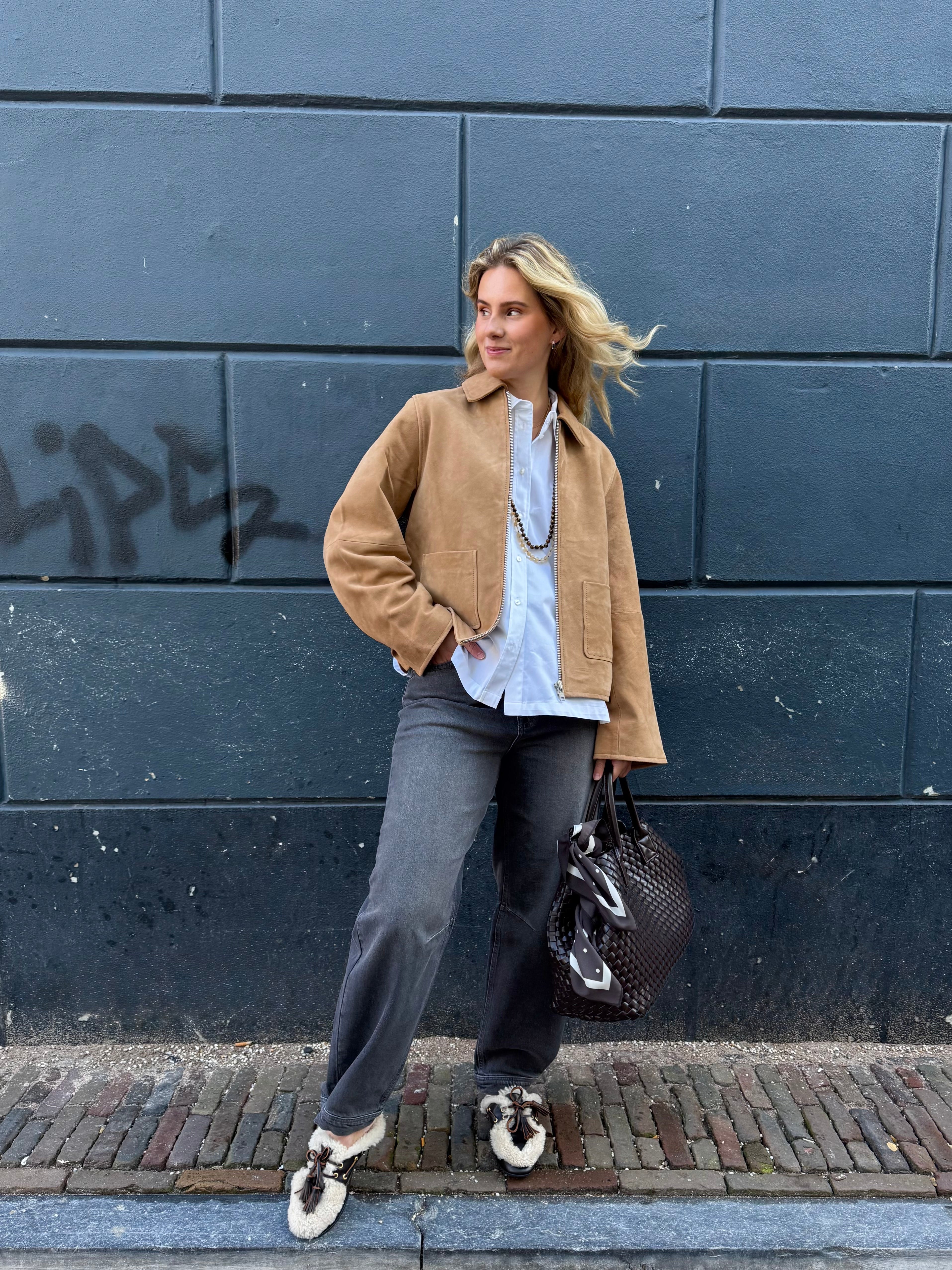 Camel & Gray suede look