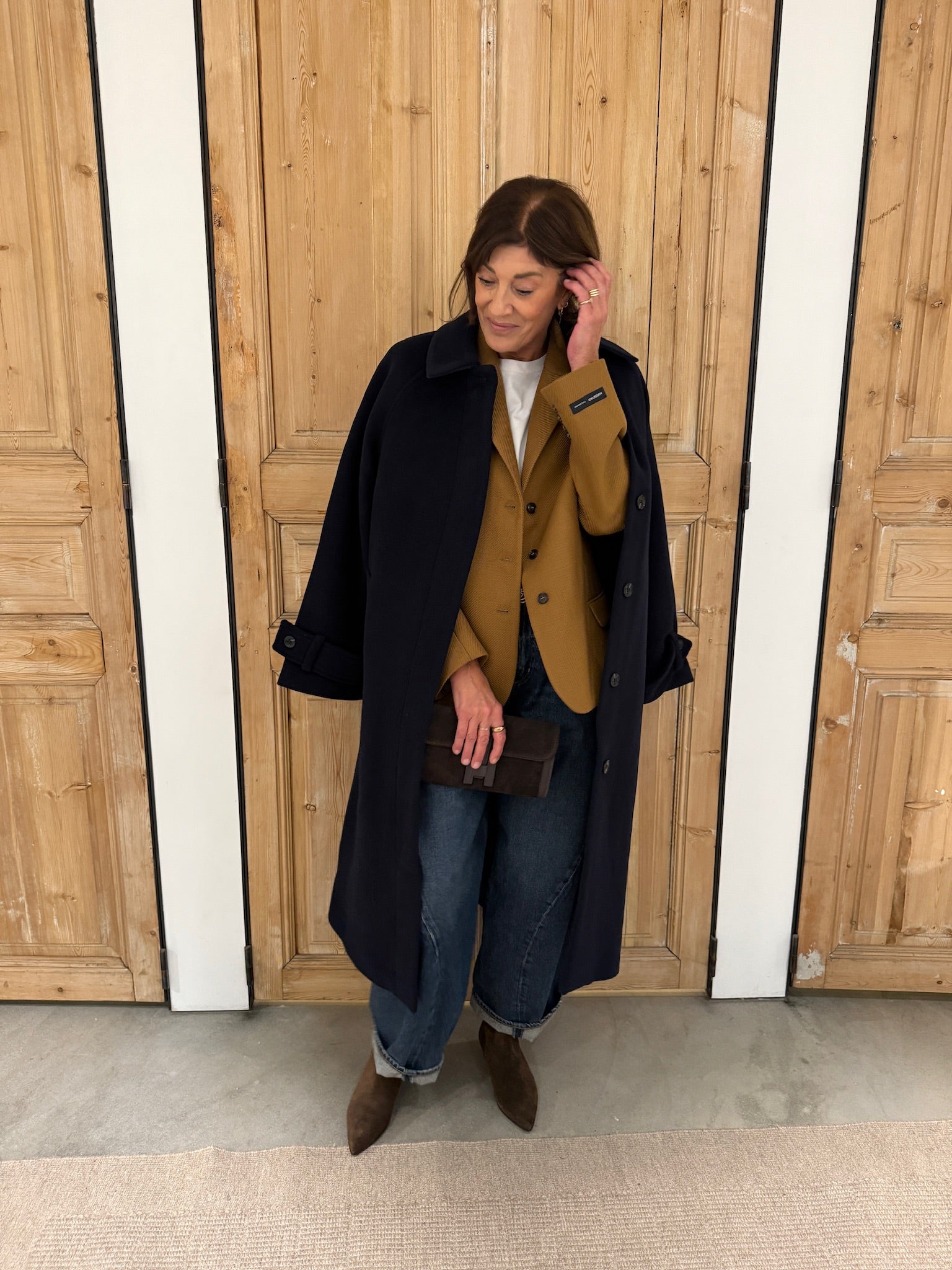 Camel blazer look