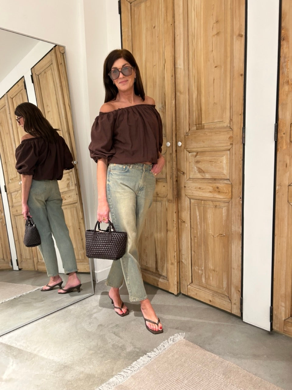 Off shoulder with jeans