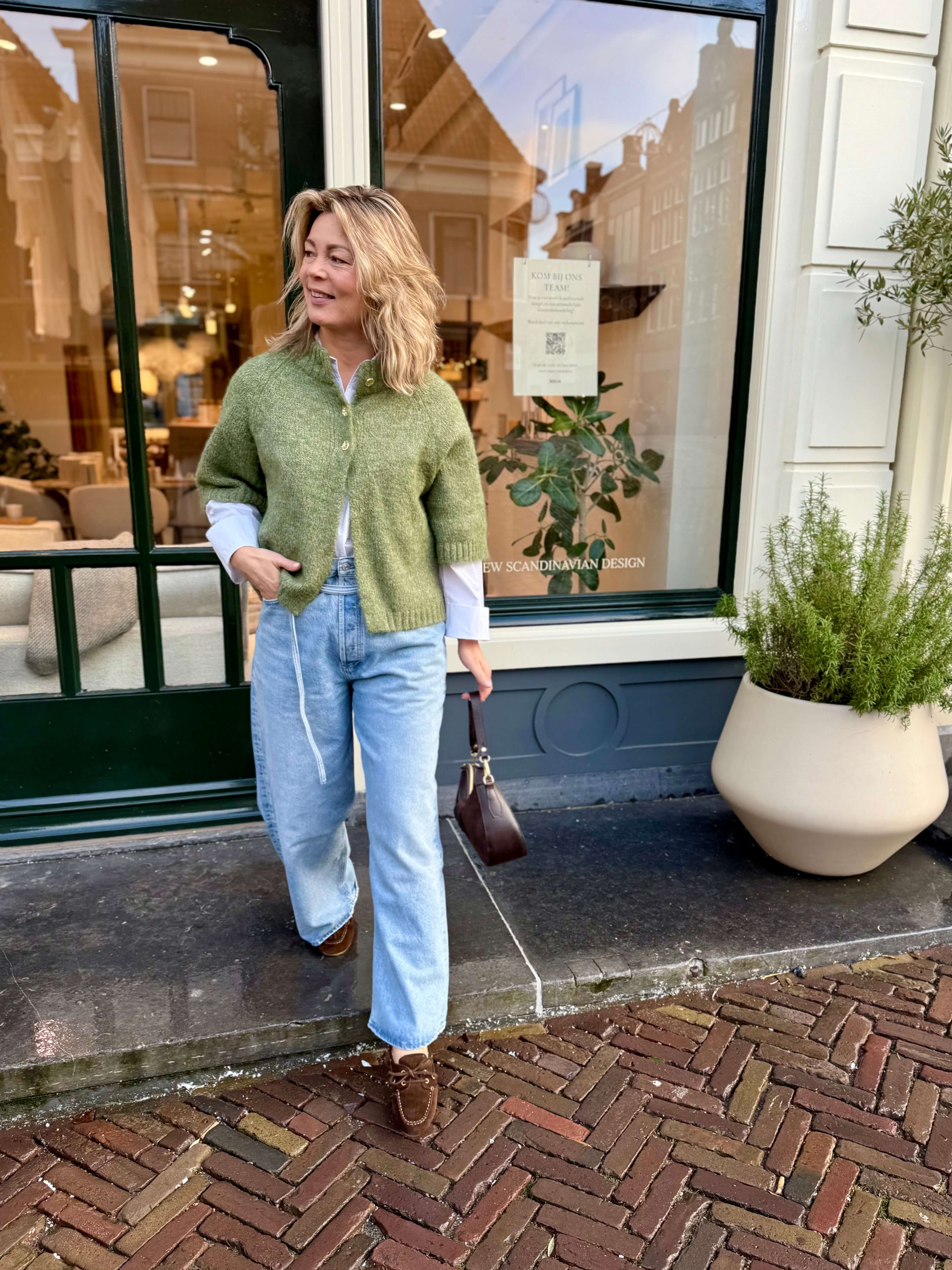 Green Benuta vest look