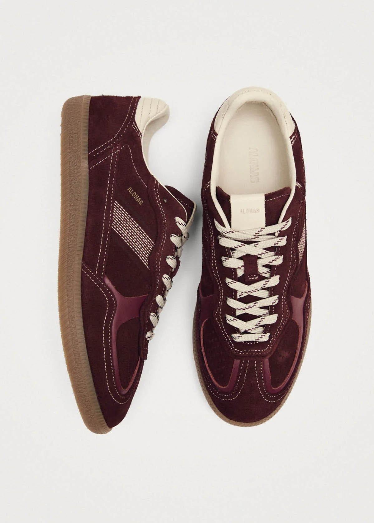 Rife Burgundy Cream Leather Sneaker